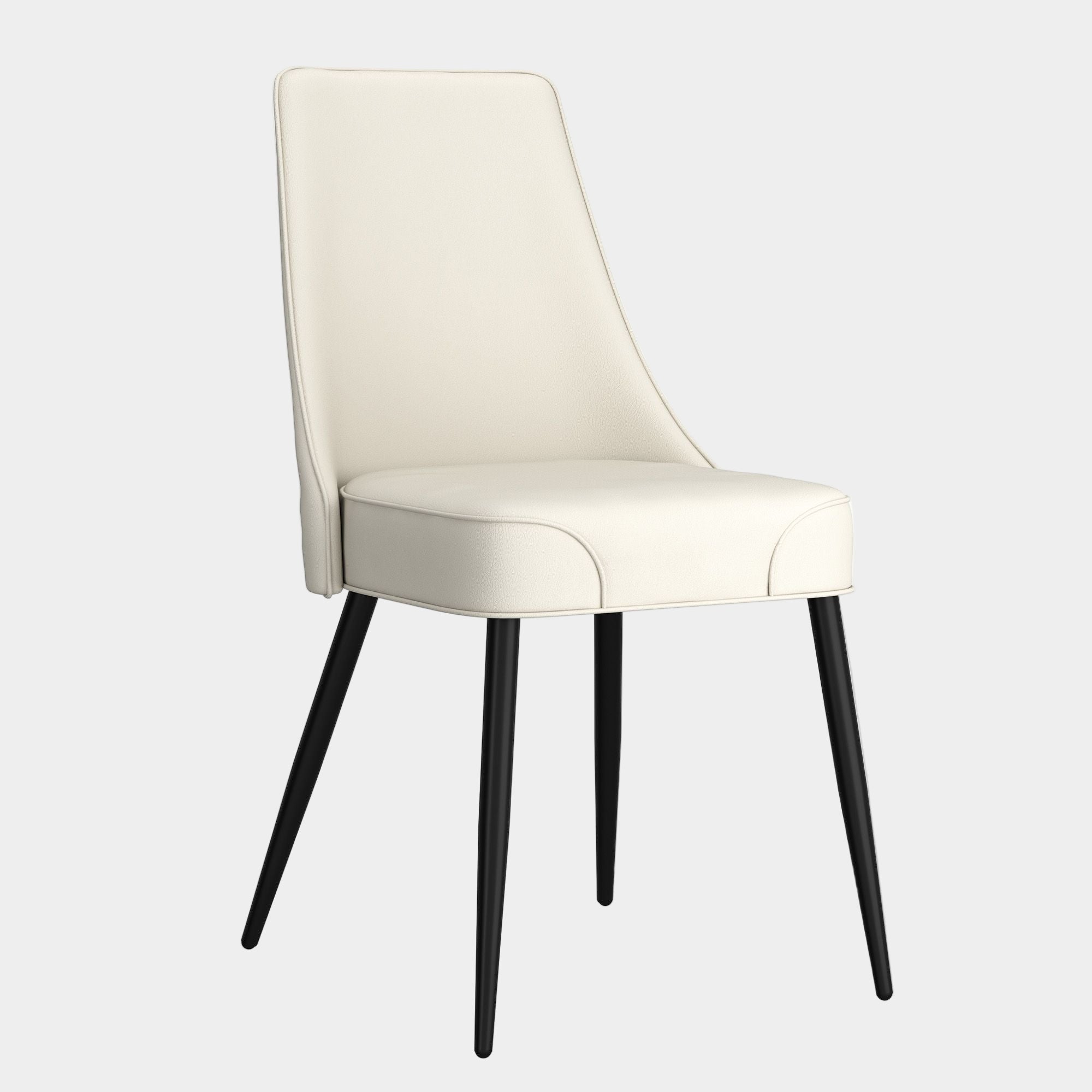 Koda Dining Chair, Faux Leather, set of 2, in Beige and Black