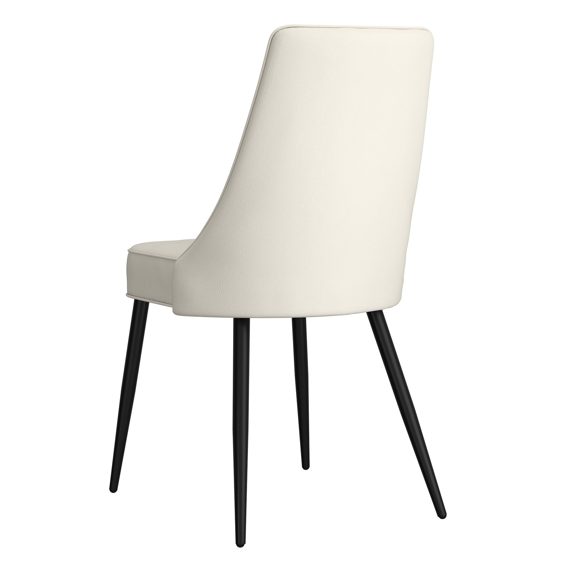 Koda Dining Chair, Faux Leather, set of 2, in Beige and Black
