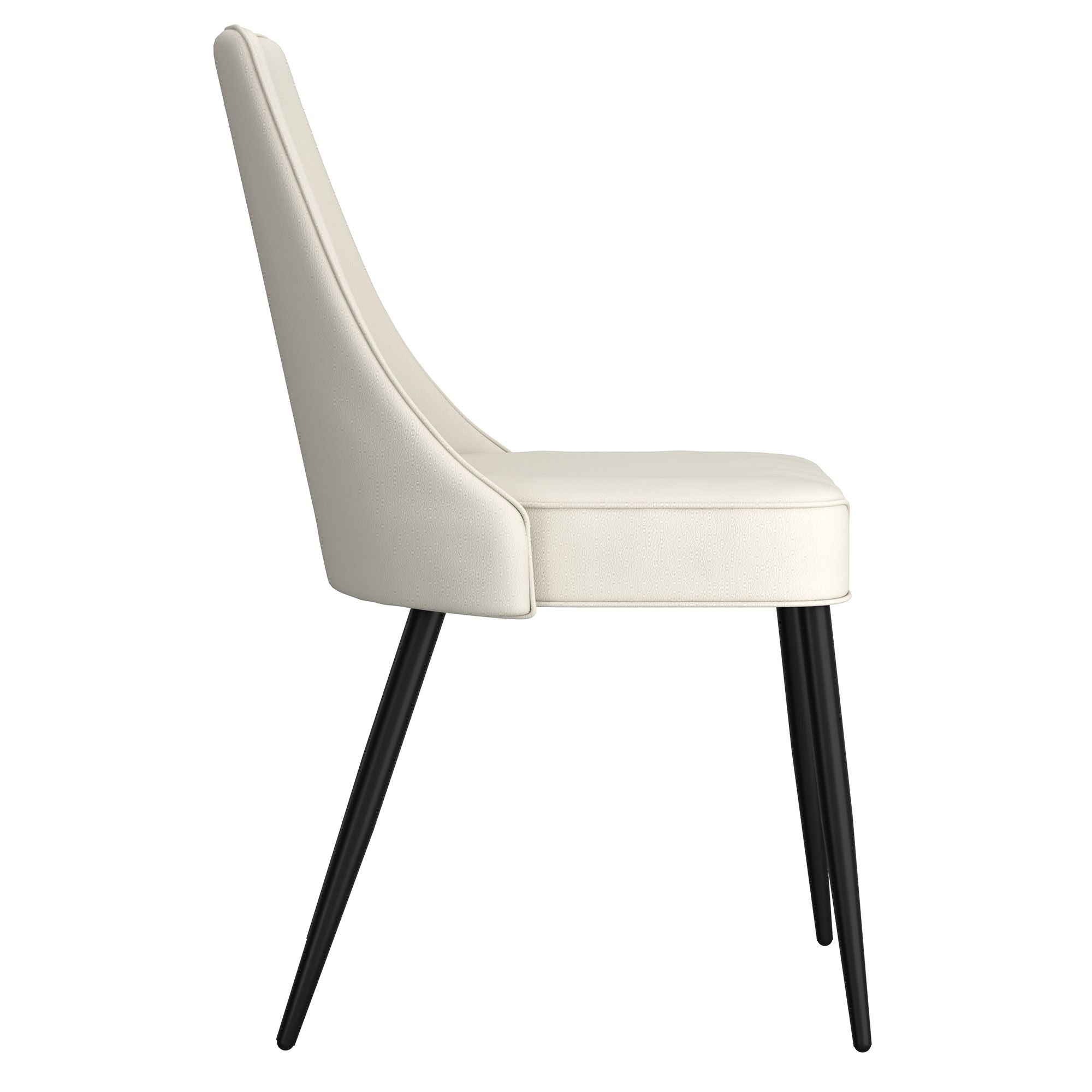 Koda Dining Chair, Faux Leather, set of 2, in Beige and Black