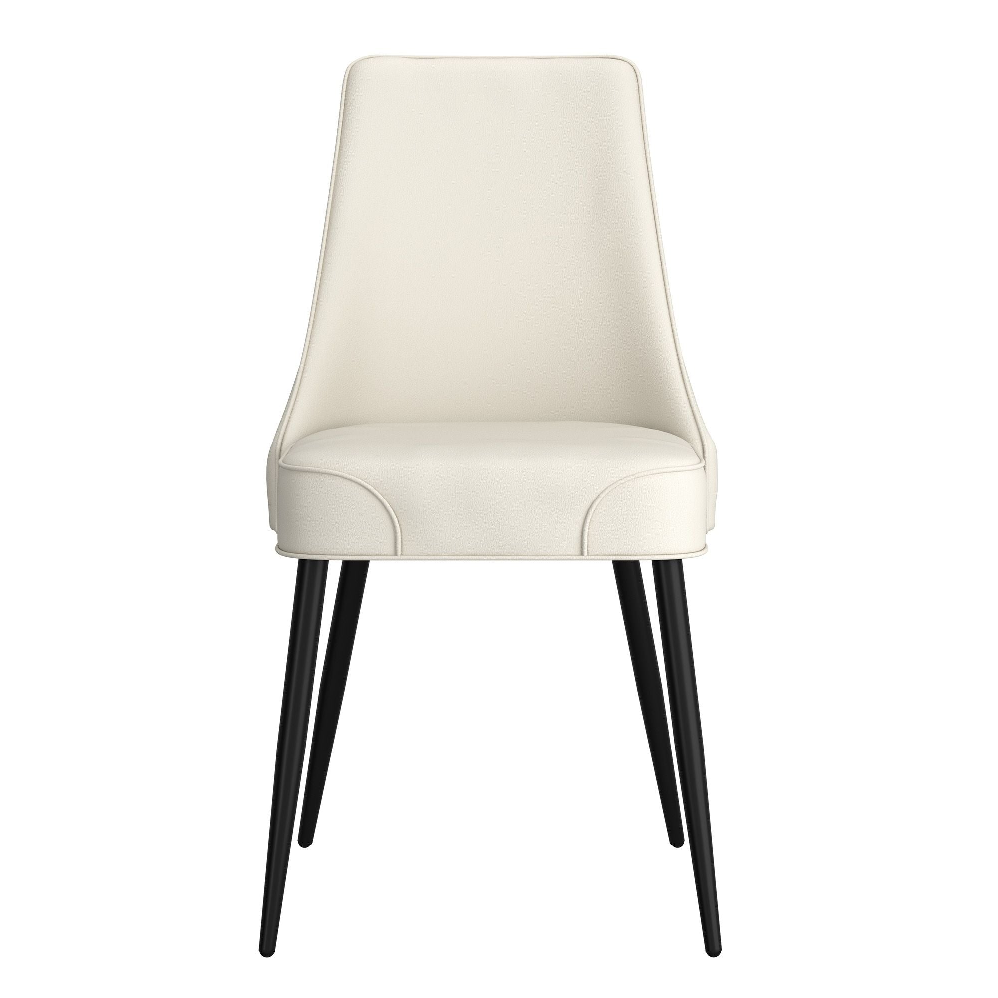 Koda Dining Chair, Faux Leather, set of 2, in Beige and Black