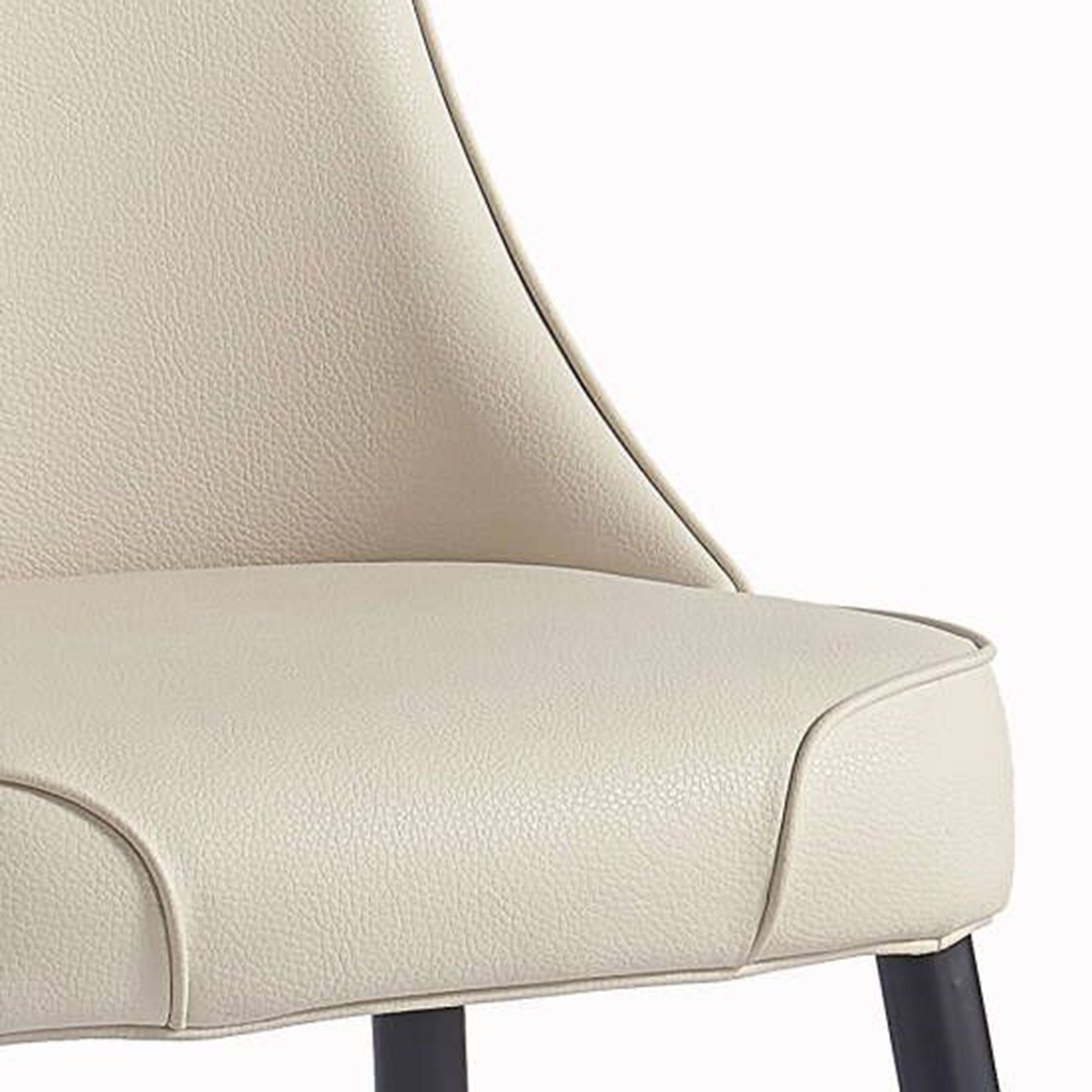 Koda Dining Chair, Faux Leather, set of 2, in Beige and Black