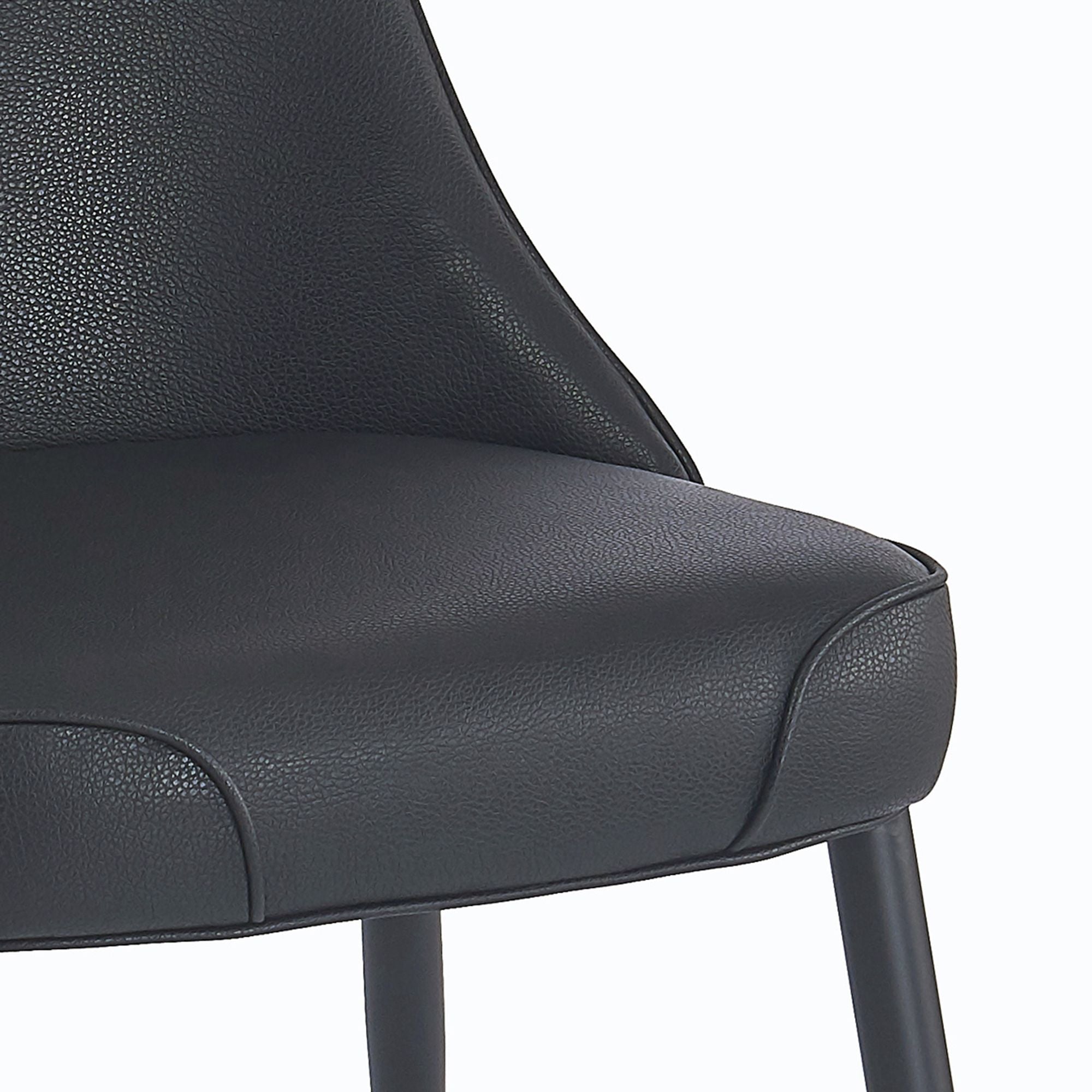Koda Dining Chair, Faux Leather, set of 2, in Black