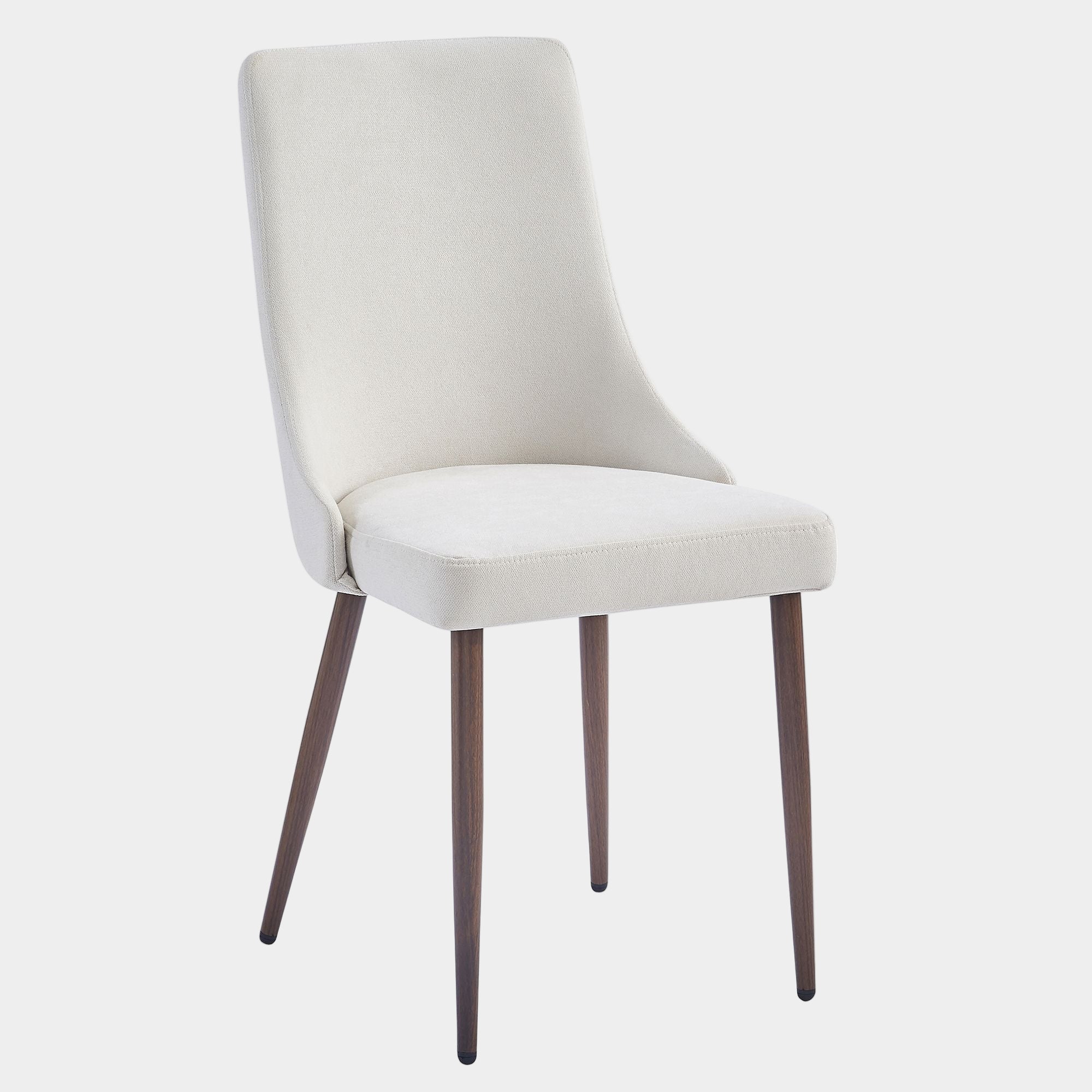 Cora Fabric Dining Chair, set of 2, in Beige and Walnut