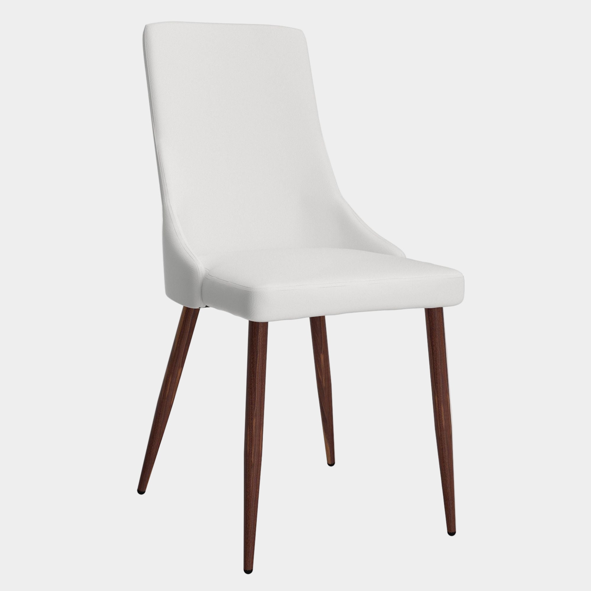Cora Faux Leather Dining Chair, set of 2, in White and Walnut