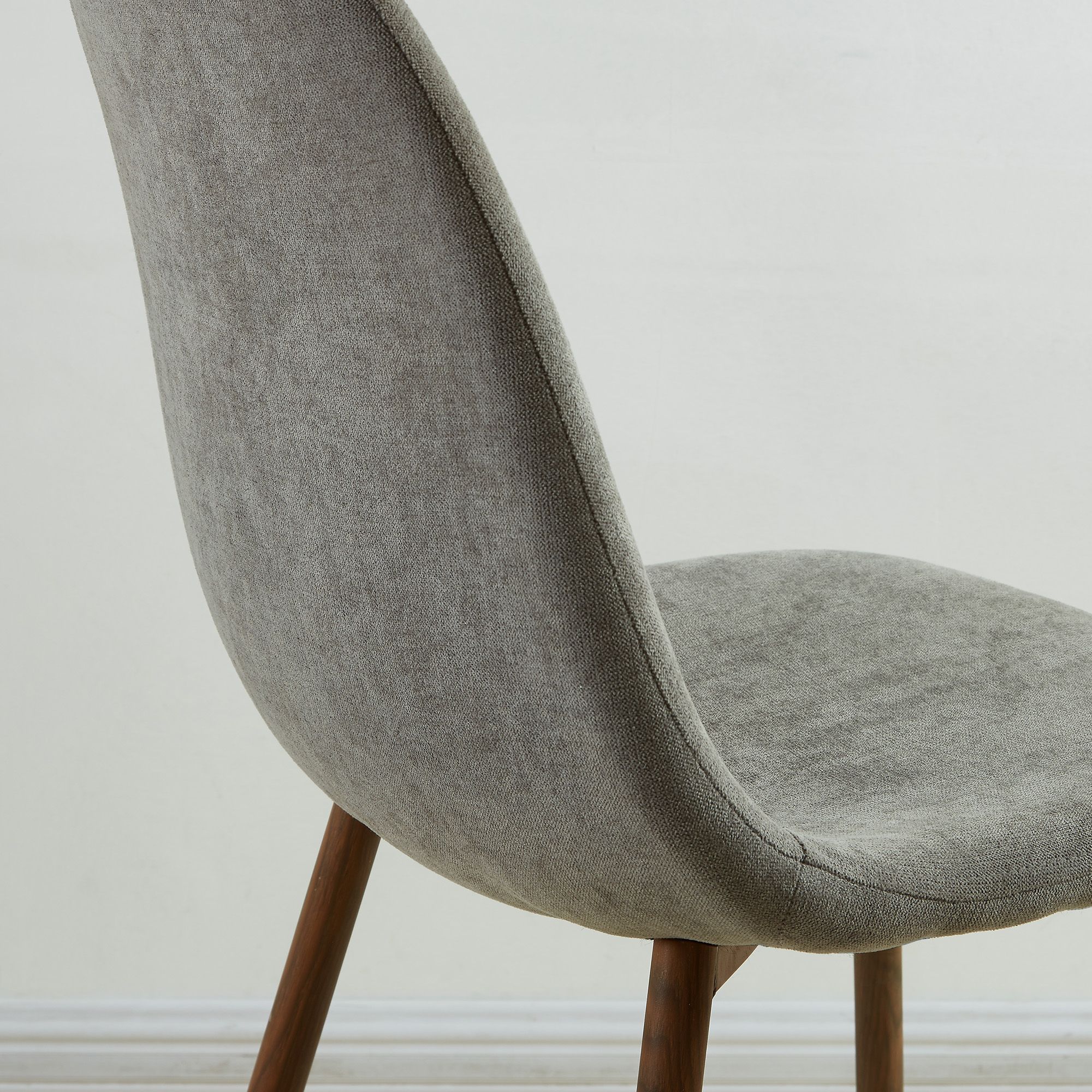 Lyna Dining Chair, set of 4 in Grey and Walnut