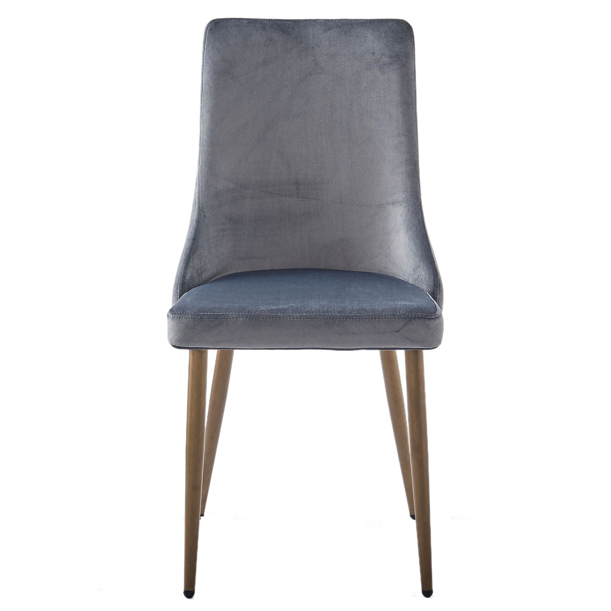 Carmilla Dining Chair, set of 2, in Grey and Aged Gold