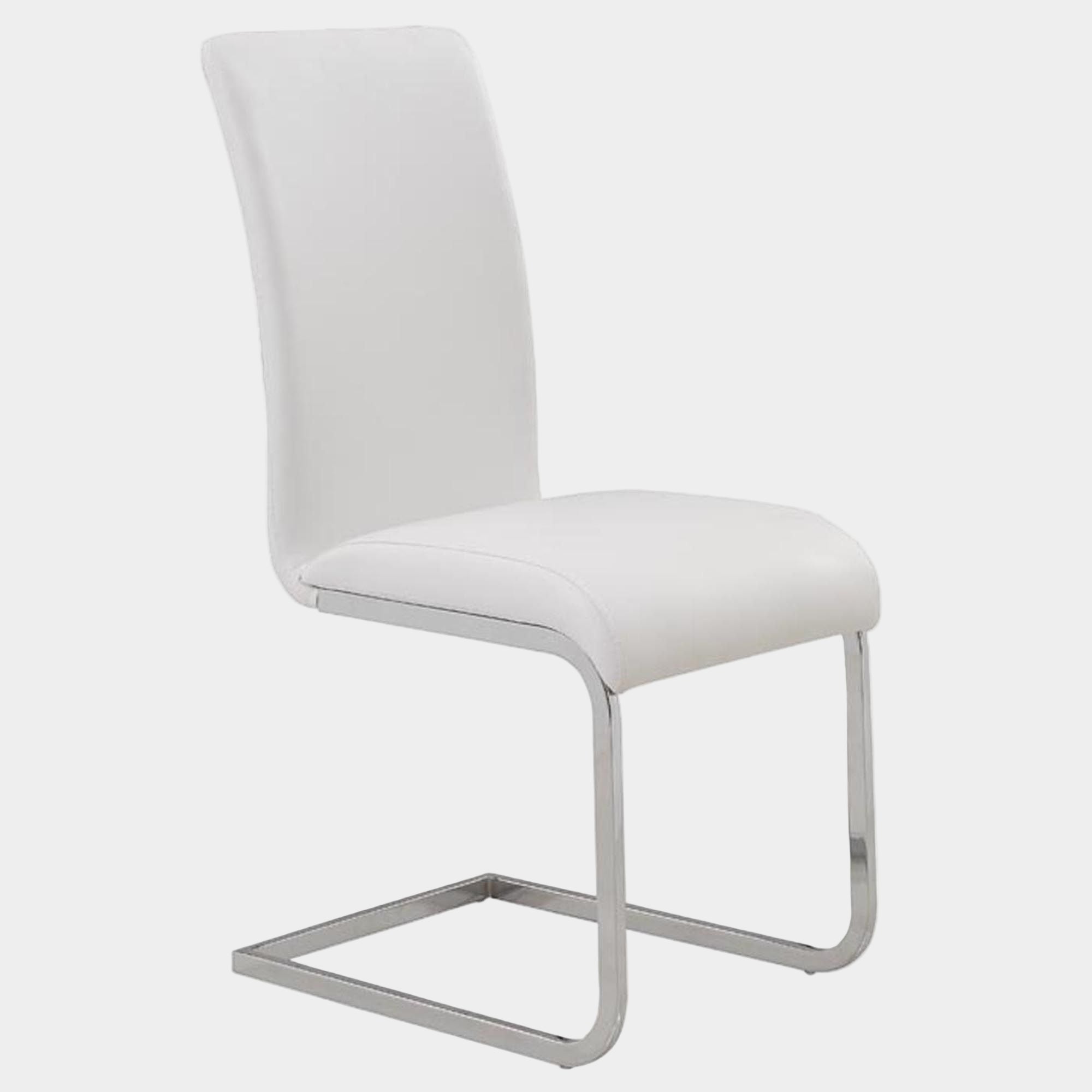 Maxim Dining Chair, set of 2, in White and Chrome