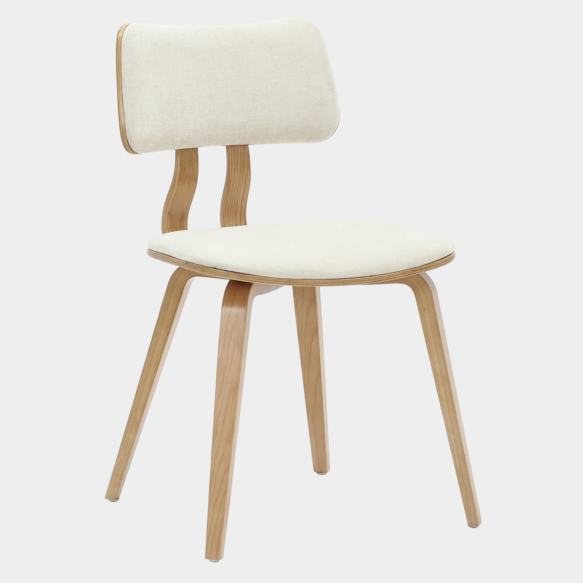 Zuni Dining Chair in Beige Fabric and Natural