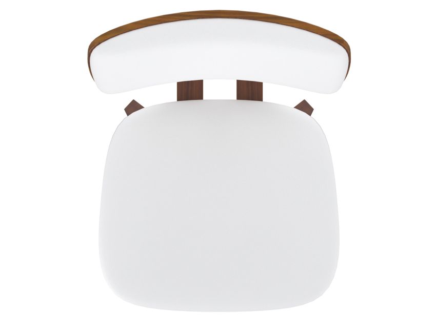 Zuni Dining Chair in White Faux Leather and Walnut