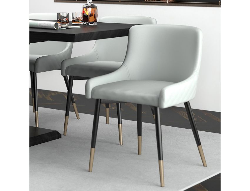 Xander Dining Chair, set of 2, in Light Grey and Black