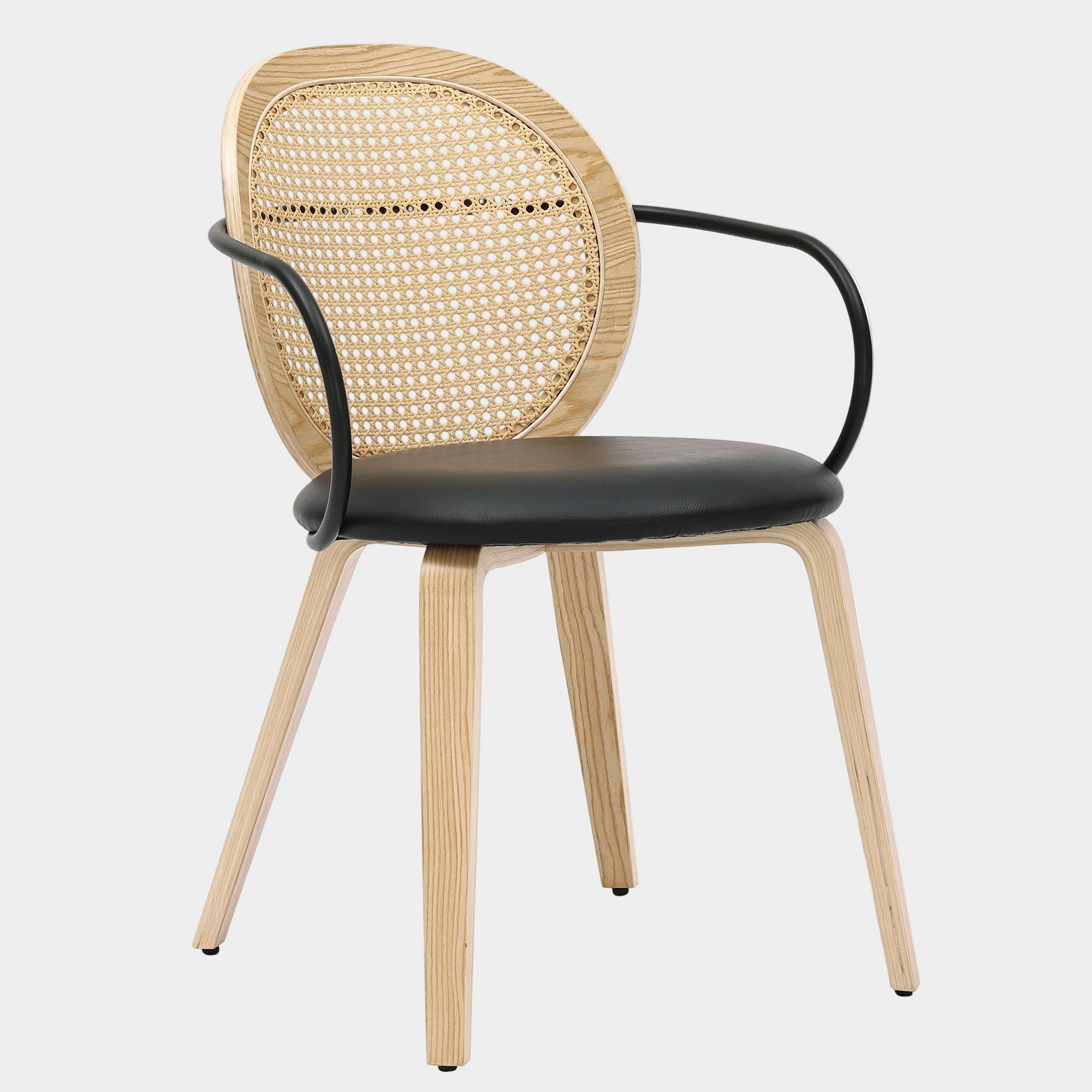 Orias Dining Chair, set of 2 in Light Oak and Black