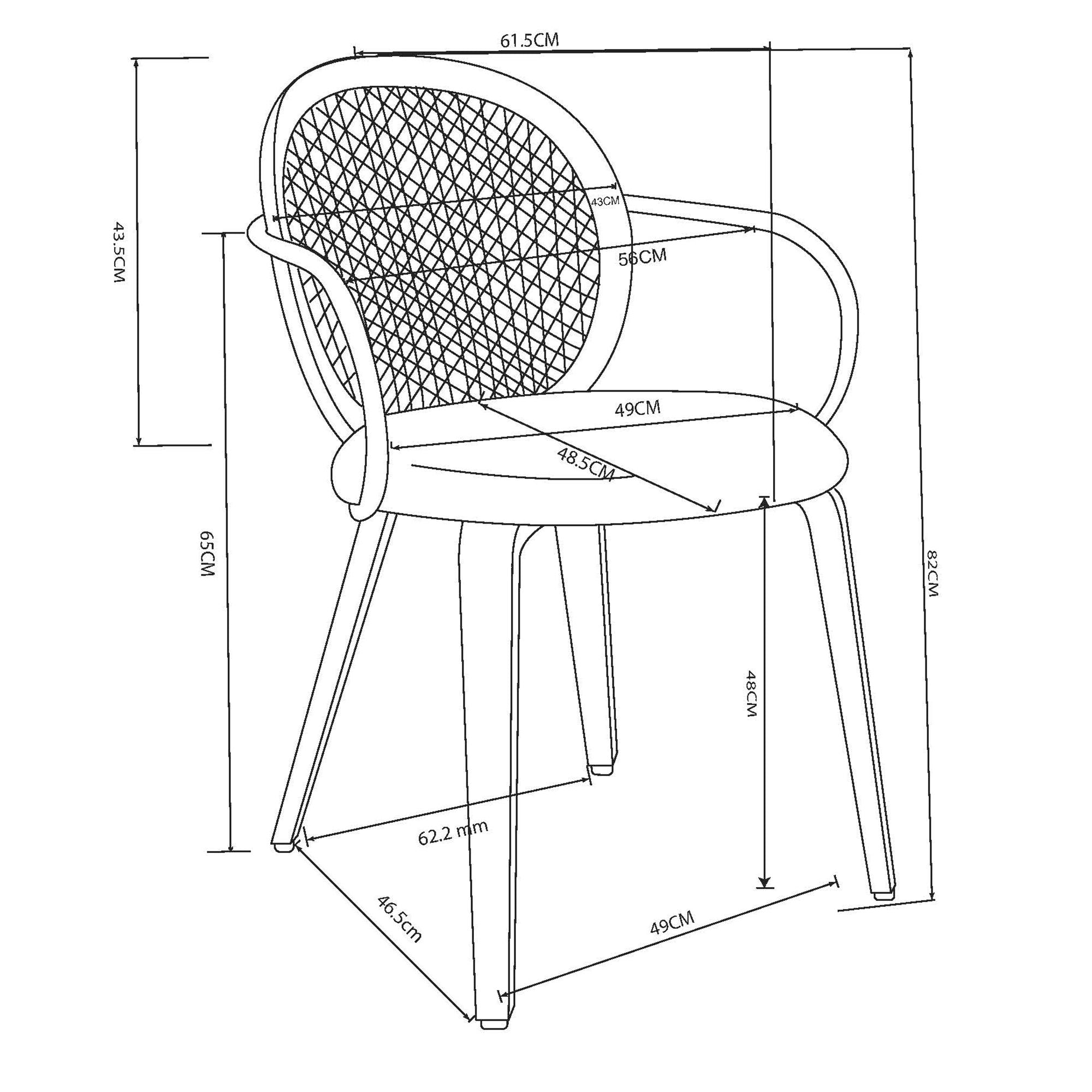 Orias Dining Chair, set of 2 in Walnut and Black