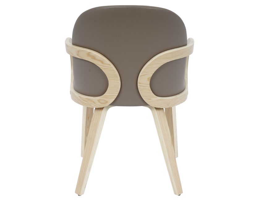 Celest Dining Chair - Set of 2 in Dark Taupe and Natural