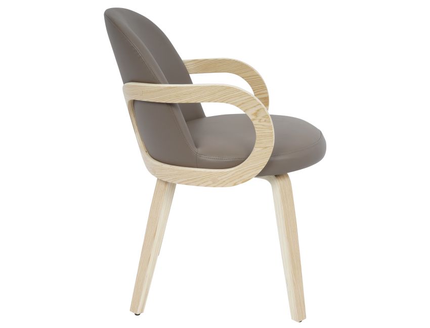 Celest Dining Chair - Set of 2 in Dark Taupe and Natural