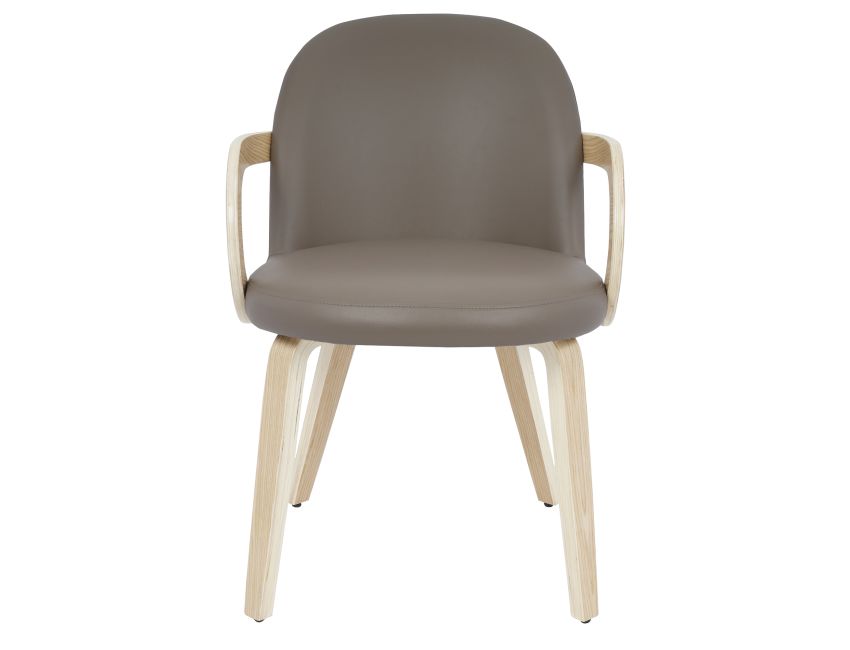 Celest Dining Chair - Set of 2 in Dark Taupe and Natural