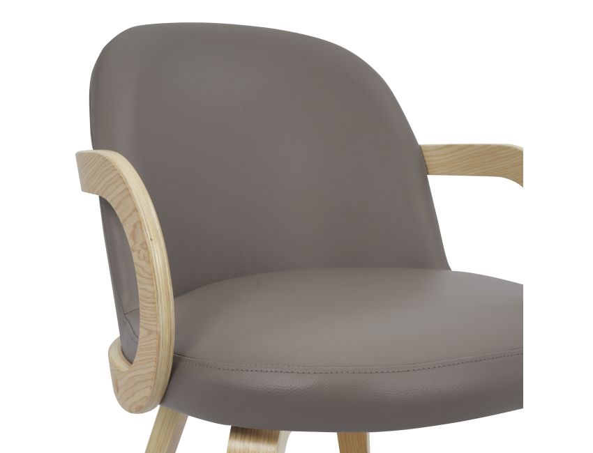 Celest Dining Chair - Set of 2 in Dark Taupe and Natural