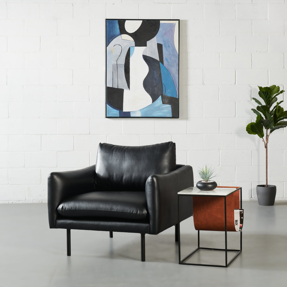 MAPLETON - Black Vegan Leather Chair