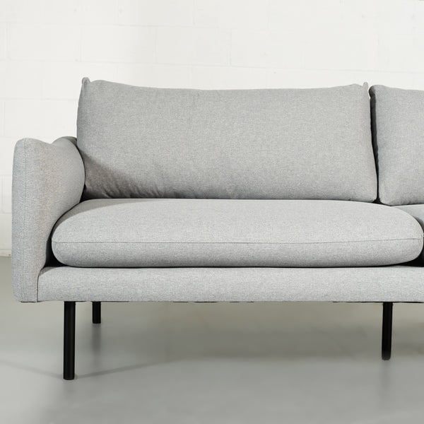 MAPLETON - Grey Fabric 3-Seater Sofa