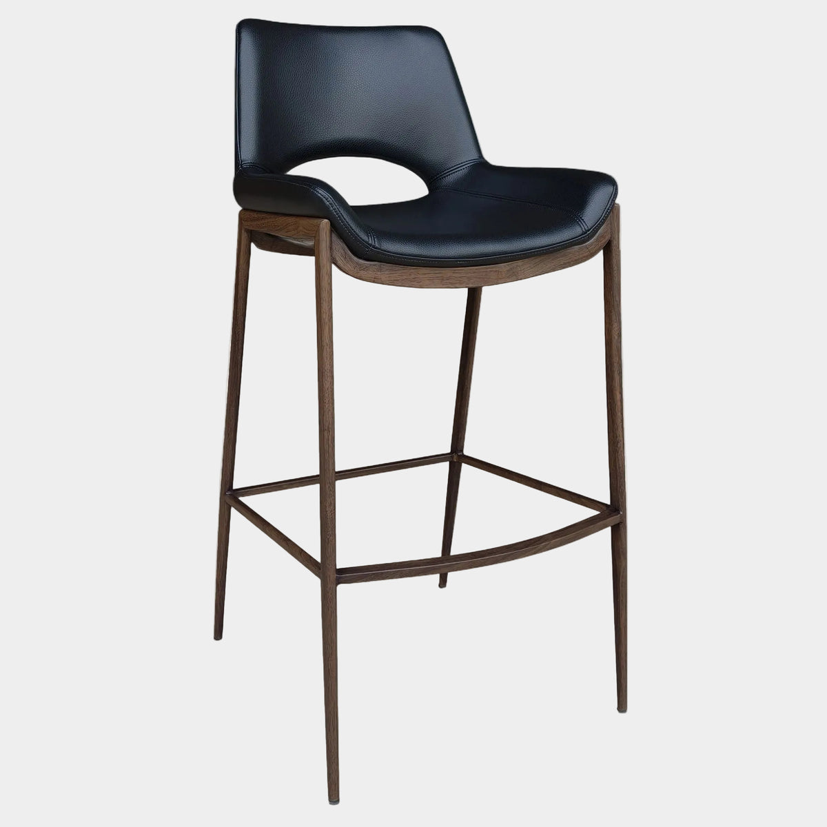 Icona Black Top Bar Stool