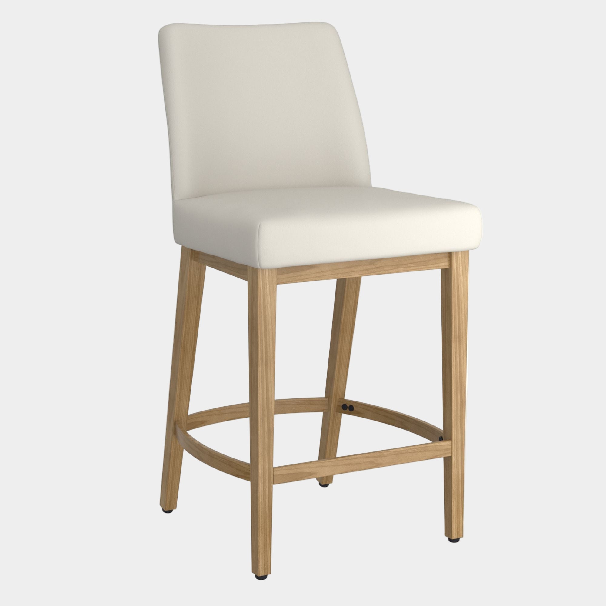 Jace 26" Counter Stool, set of 2, in Beige Fabric and Natural
