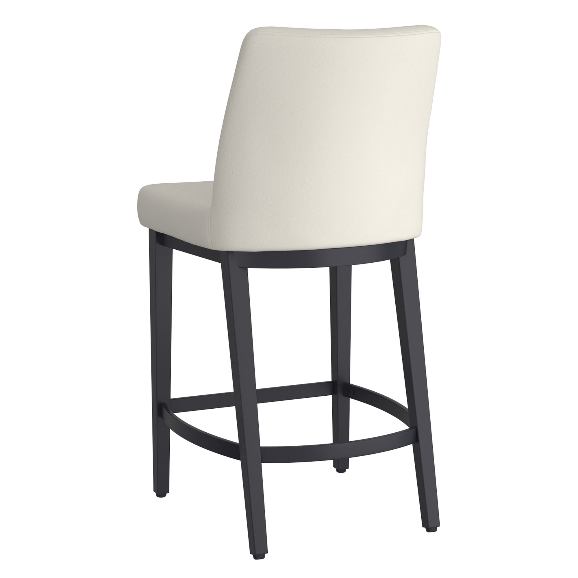 Jace 26" Counter Stool, set of 2, in Beige Faux Leather and Black