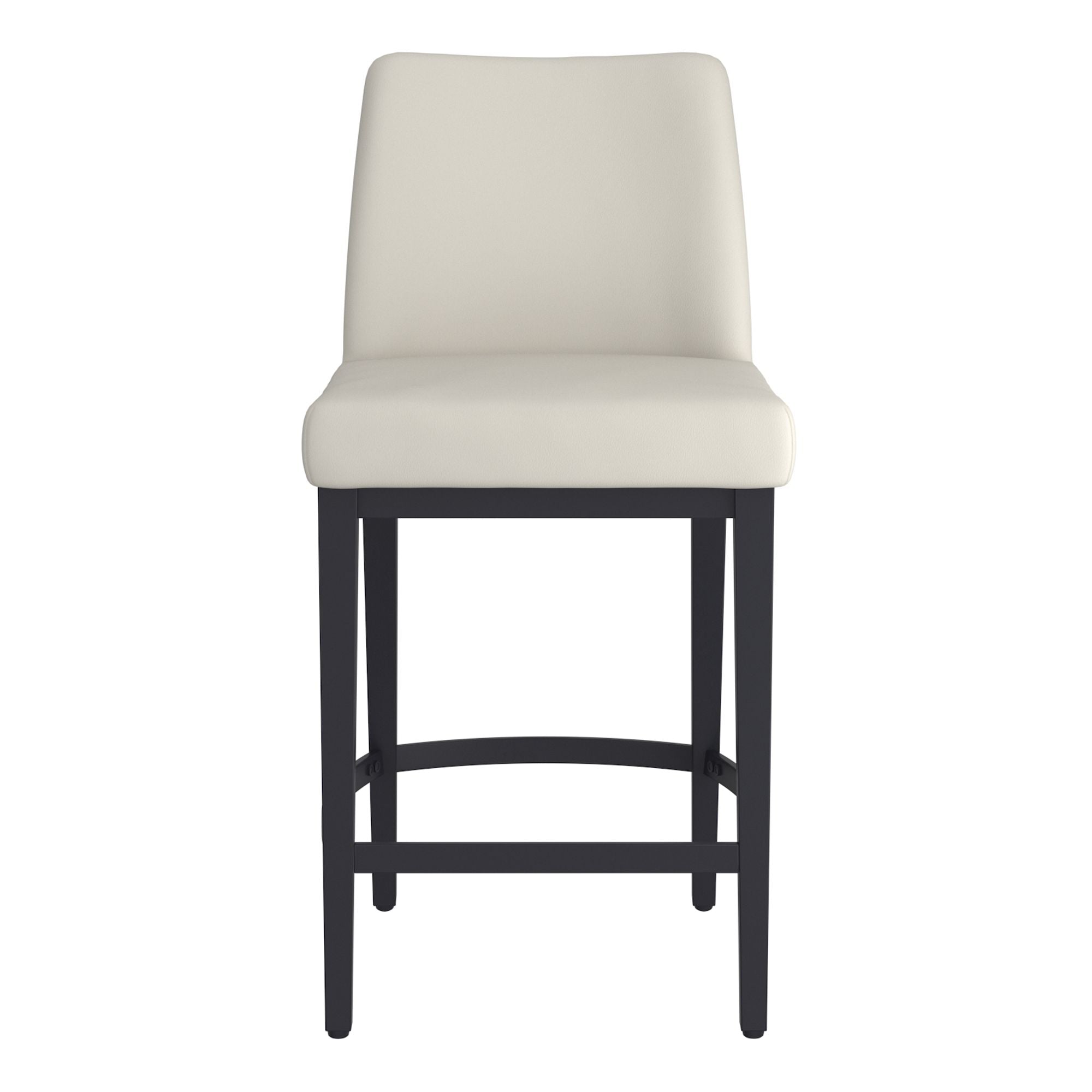 Jace 26" Counter Stool, set of 2, in Beige Faux Leather and Black