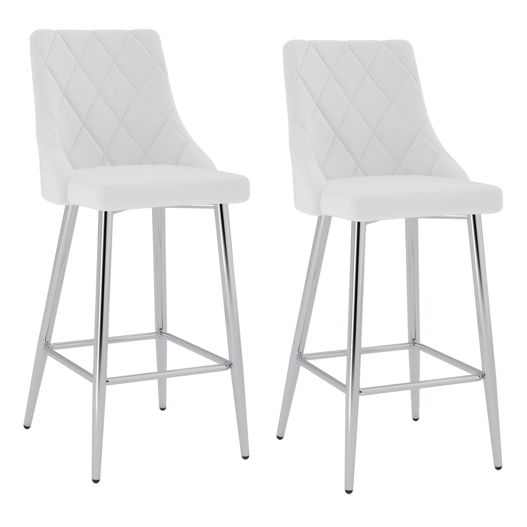 Devo 26" Counter Stool, set of 2, in White