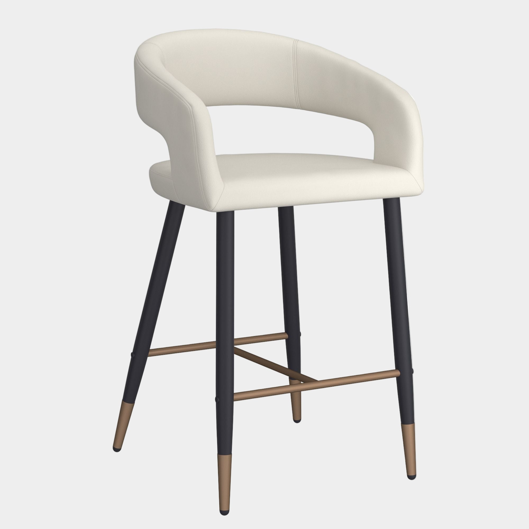 Crimson 26" Counter Stool, set of 2, in Beige and Black