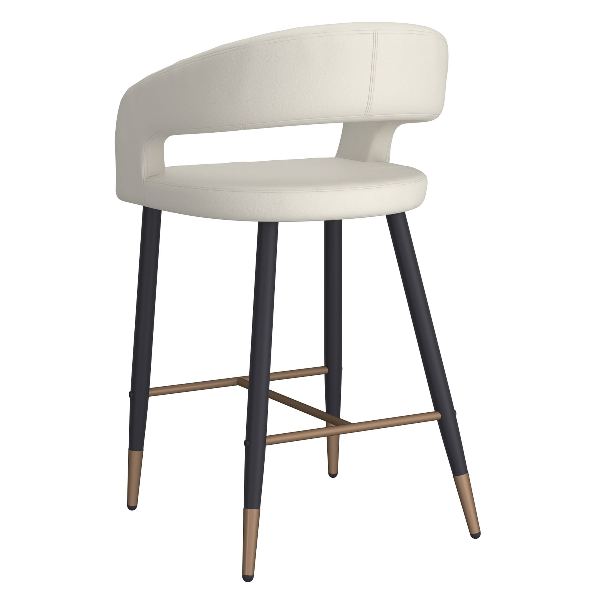 Crimson 26" Counter Stool, set of 2, in Beige and Black