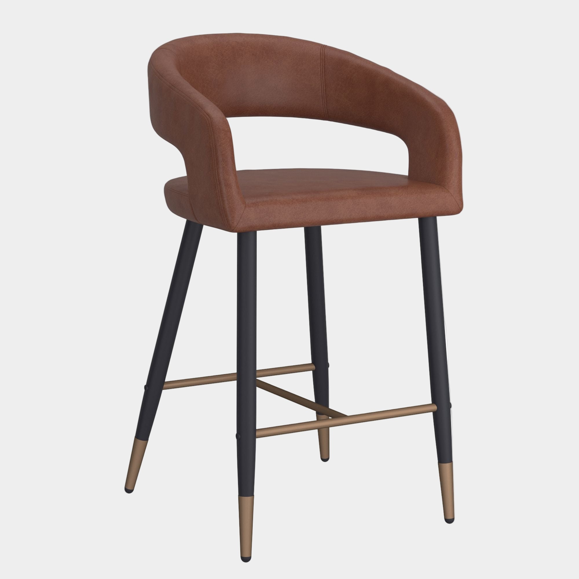 Crimson 26" Counter Stool, set of 2, in Saddle and Black