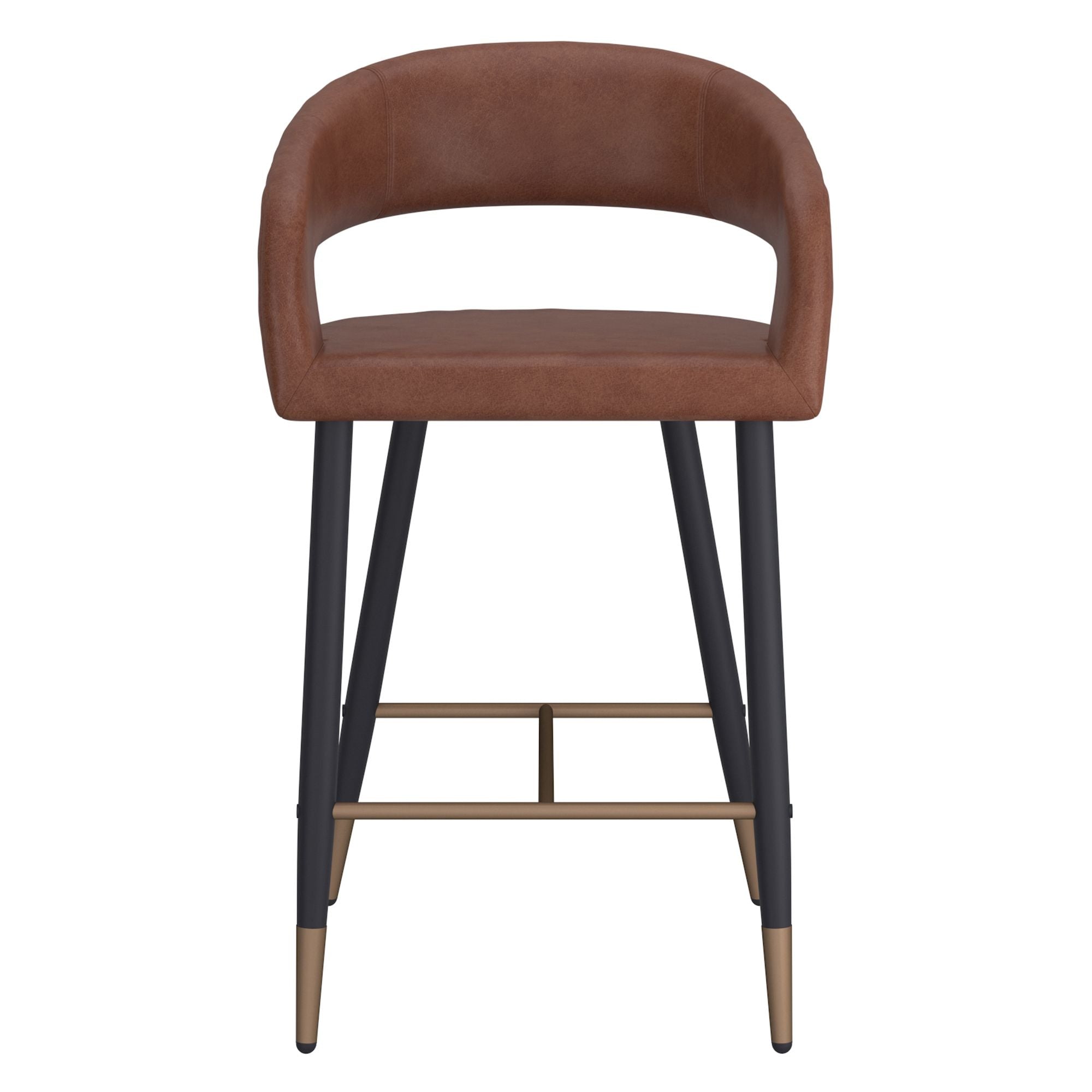 Crimson 26" Counter Stool, set of 2, in Saddle and Black