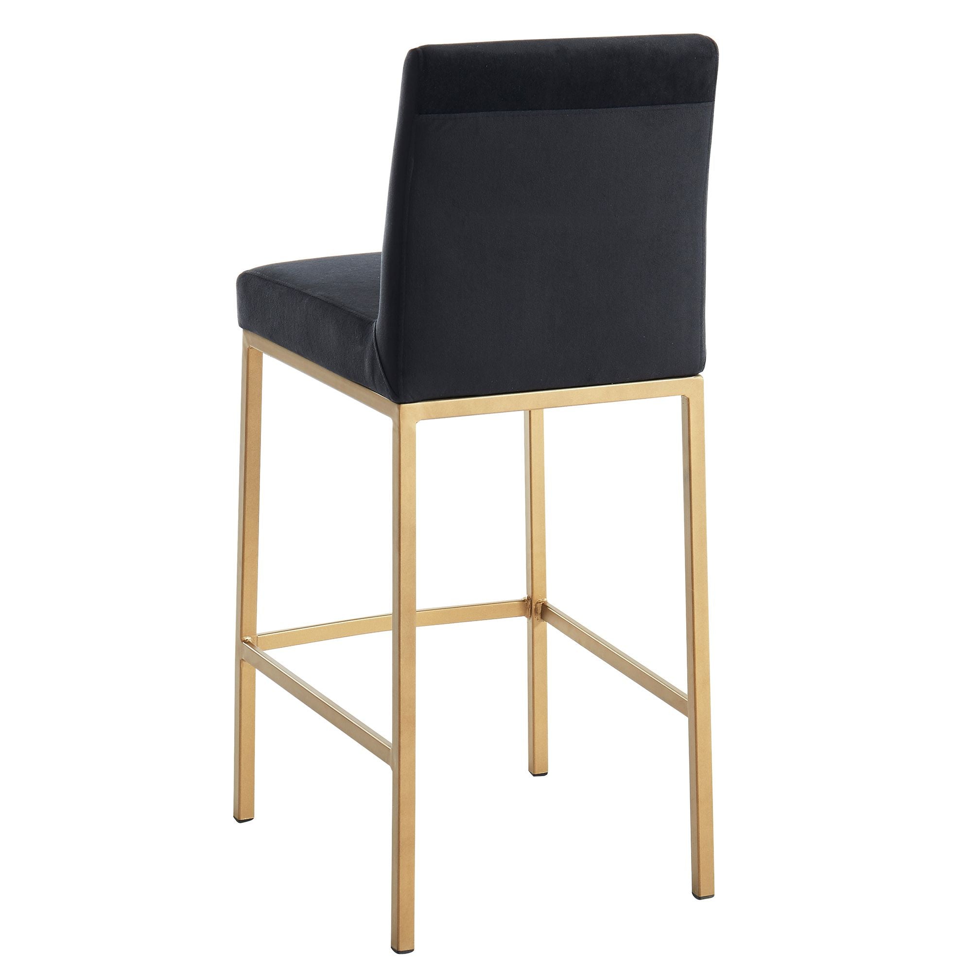 Diego 26" Counter Stool, set of 2, in Black and Aged Gold Leg