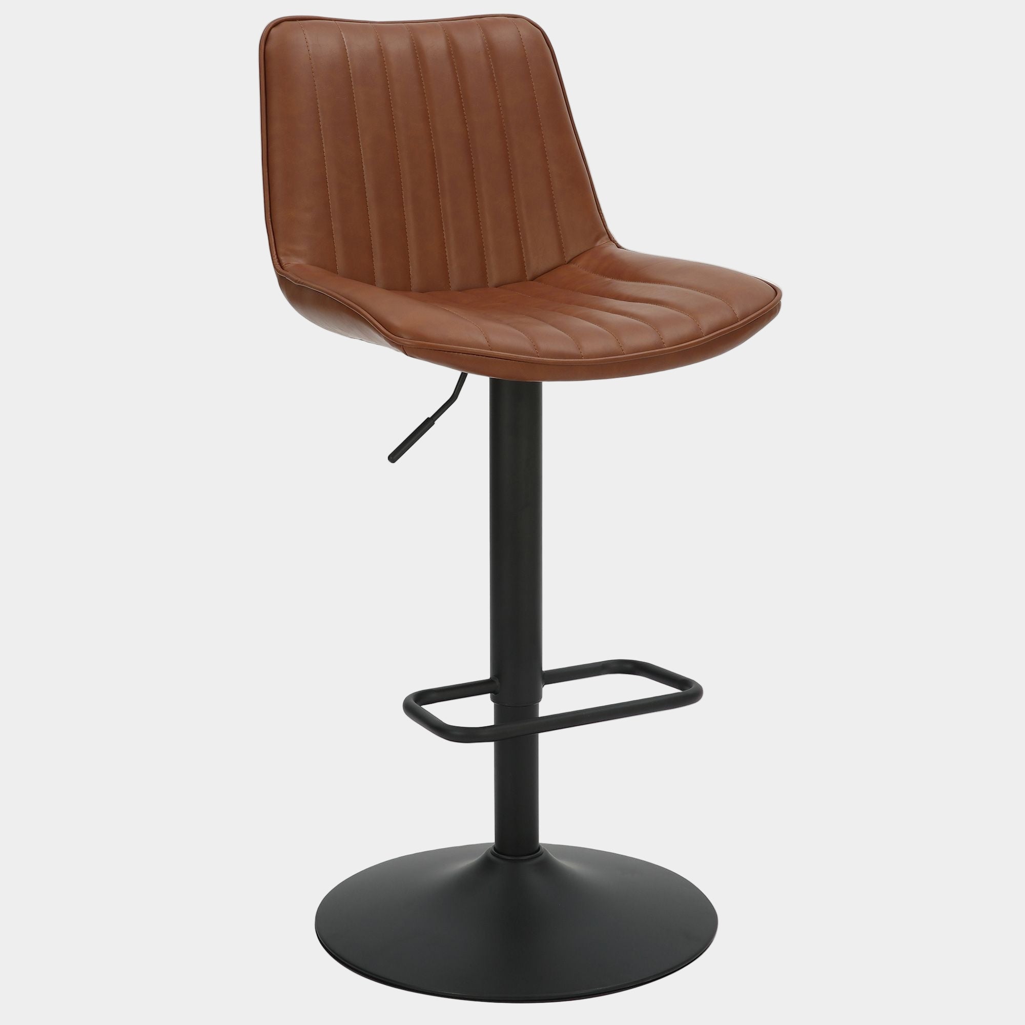 Kosi Adjustable Air-Lift Stool, set of 2, in Saddle and Black