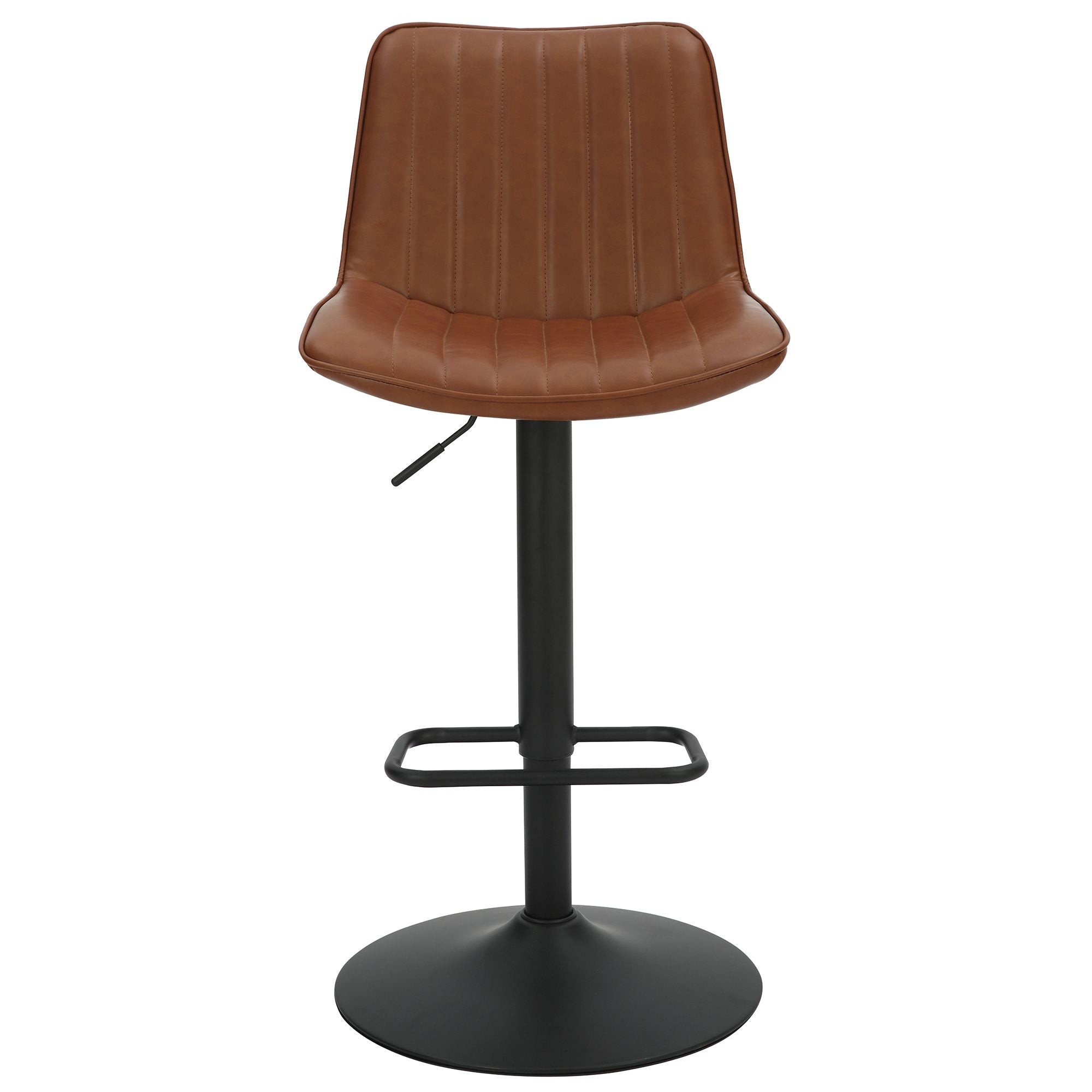 Kosi Adjustable Air-Lift Stool, set of 2, in Saddle and Black