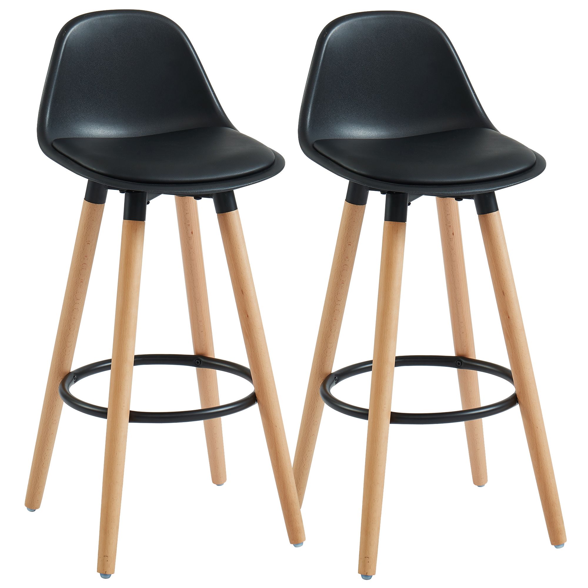 Diablo 26" Counter Stool, set of 2, in Black and Natural