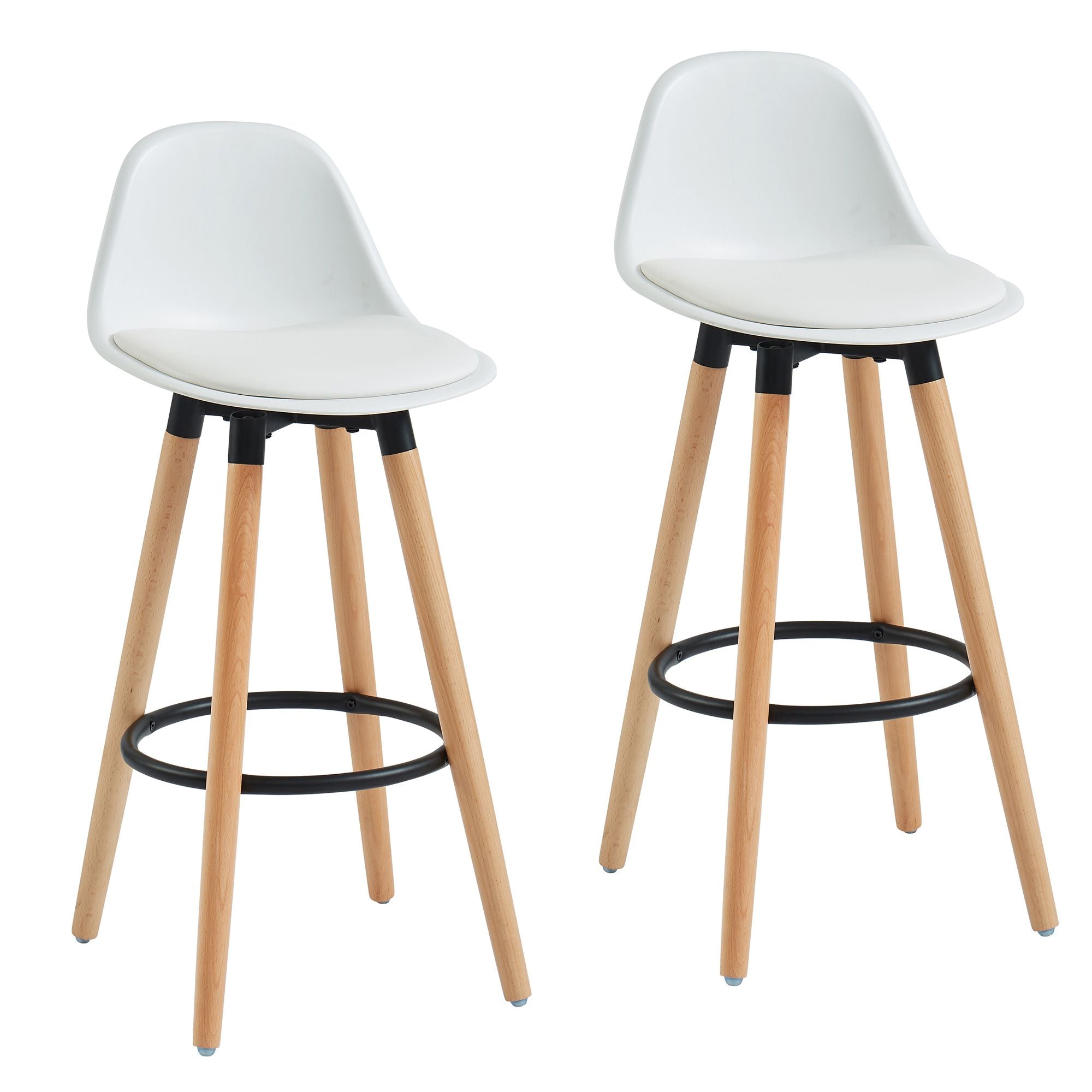 Diablo 26" Counter Stool, set of 2, in White and Natural