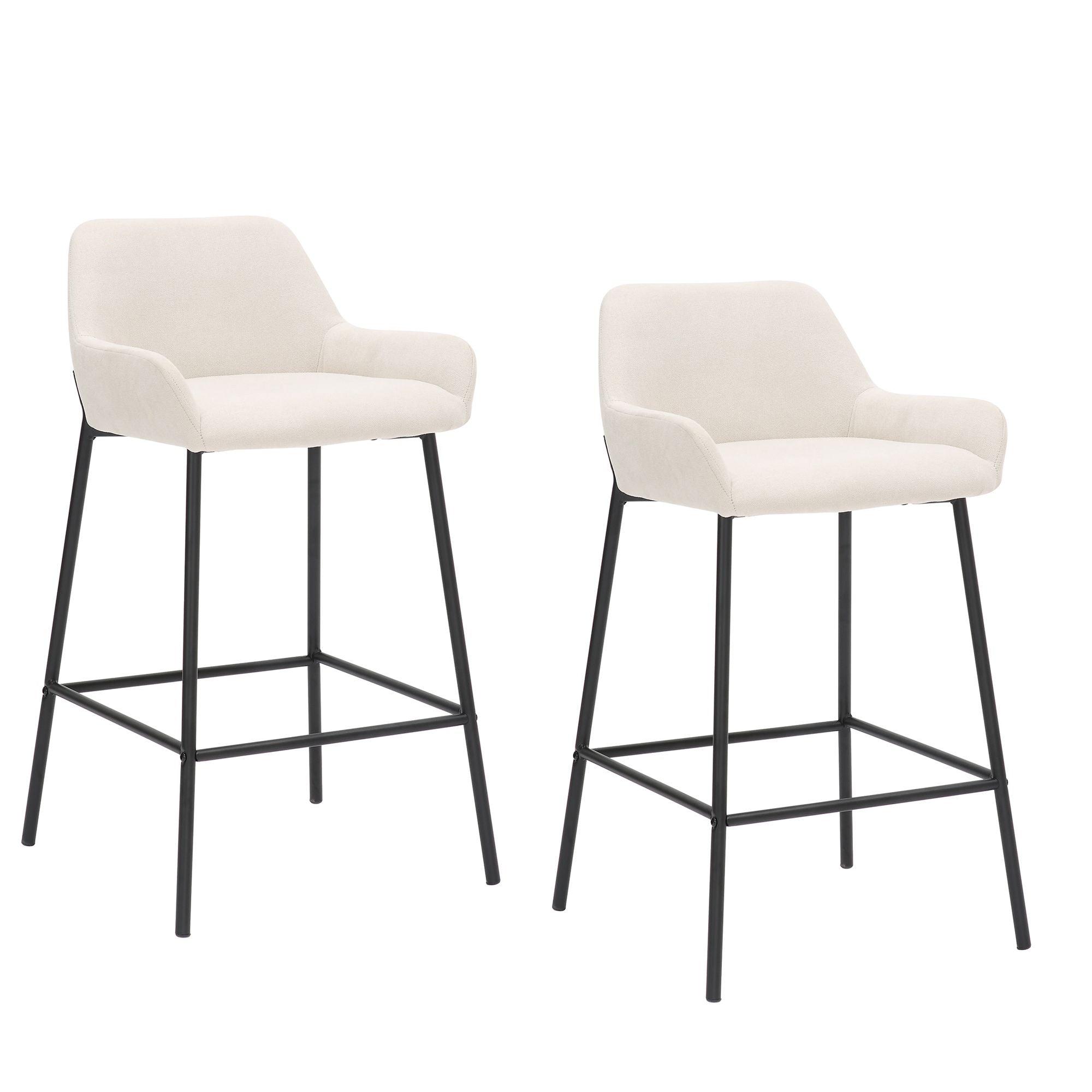 Baily 26" Counter Stool, set of 2, in Beige and Black