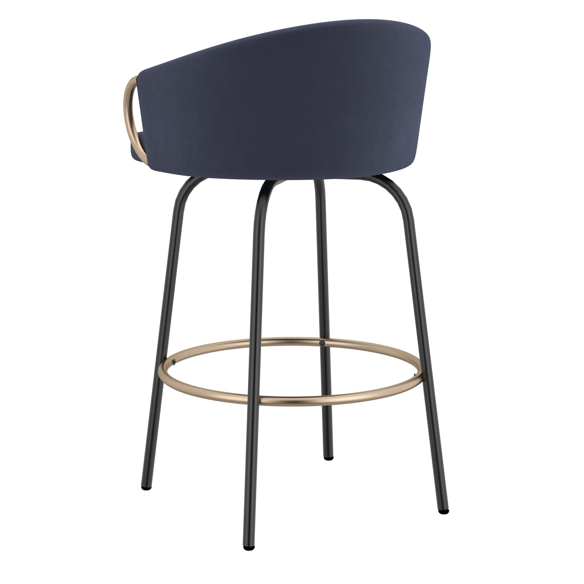 Lavo 26" Counter Stool, set of 2, in Blue and Black and Gold