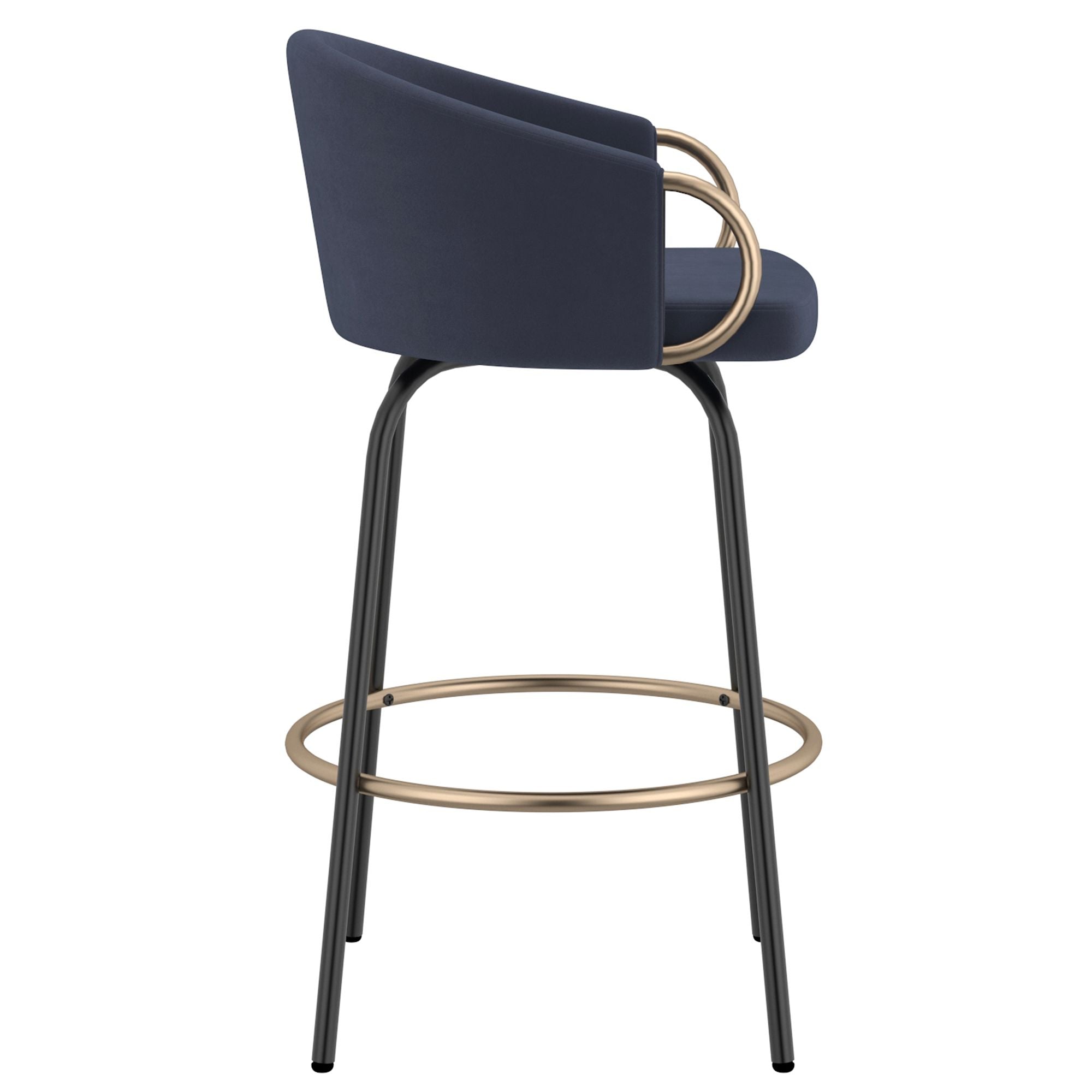 Lavo 26" Counter Stool, set of 2, in Blue and Black and Gold
