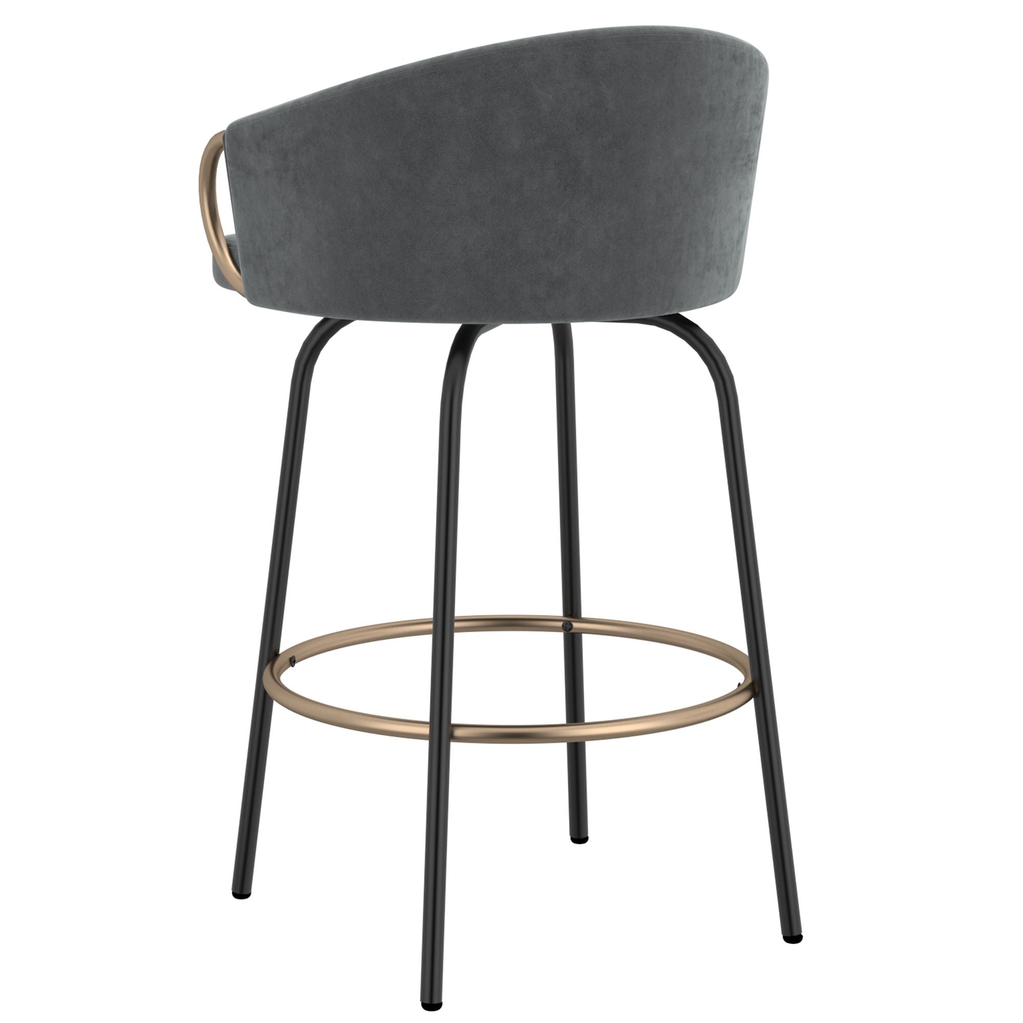 Lavo 26" Counter Stool, set of 2, in Grey and Black and Gold