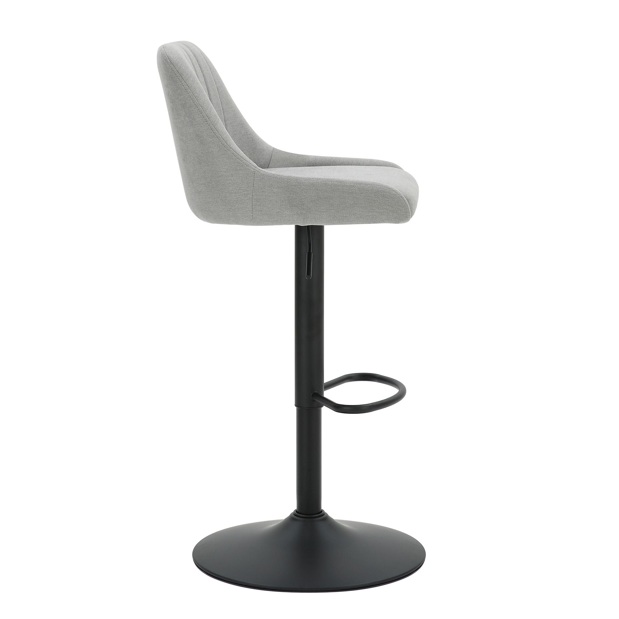 Kron Adjustable Height Air-Lift Swivel Stool, set of 2, in Grey Fabric