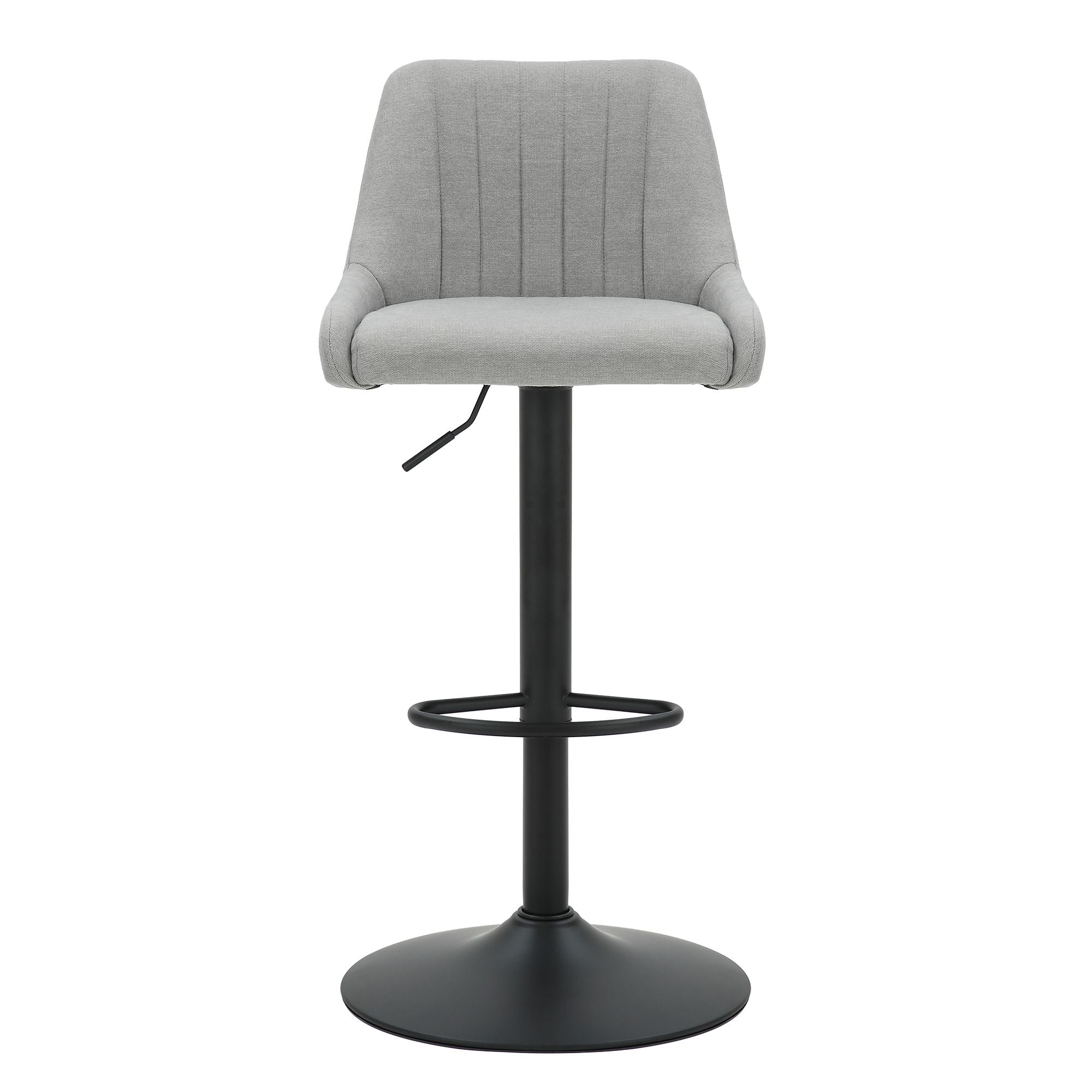 Kron Adjustable Height Air-Lift Swivel Stool, set of 2, in Grey Fabric