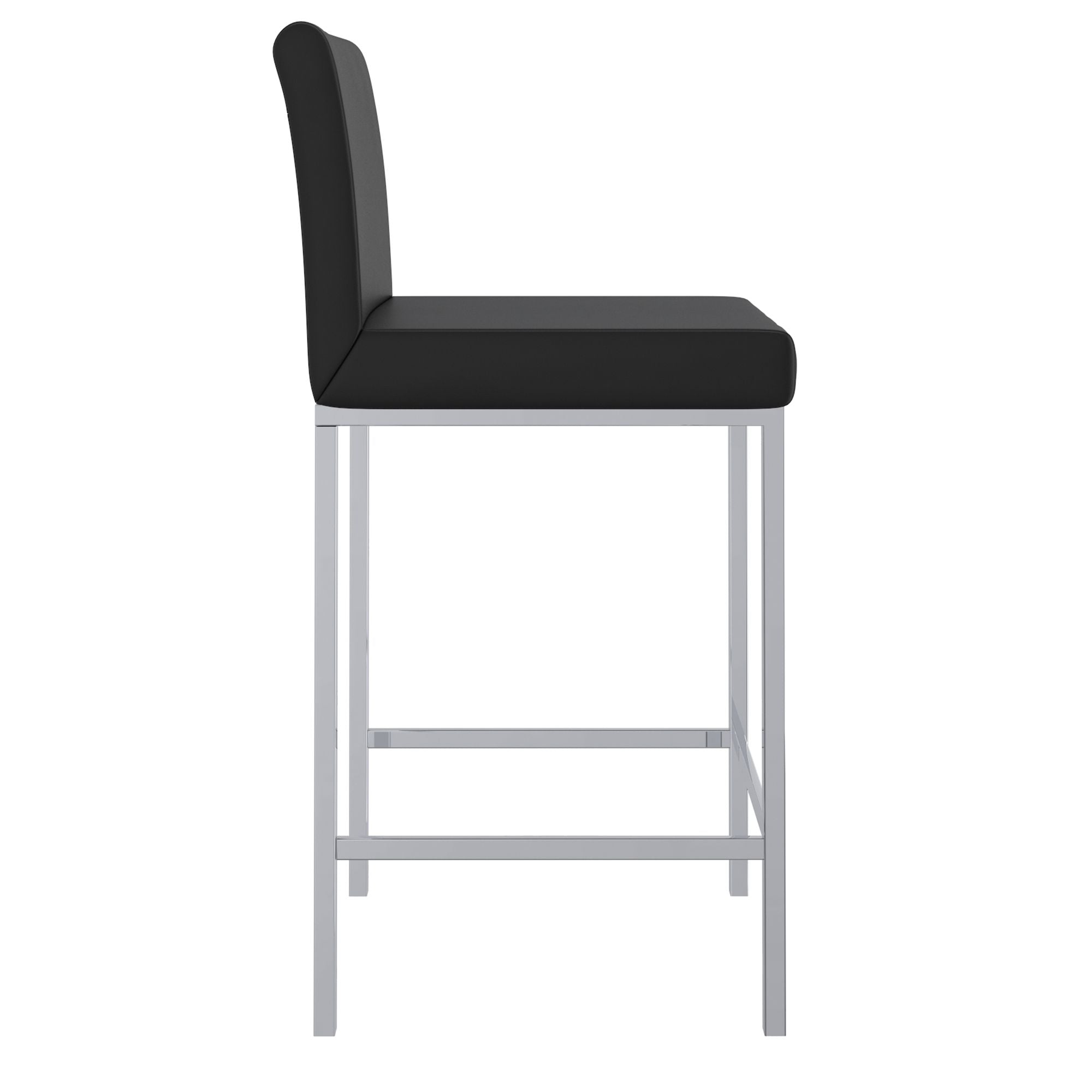 Porto 26" Counter Stool, set of 2, in Black and Chrome