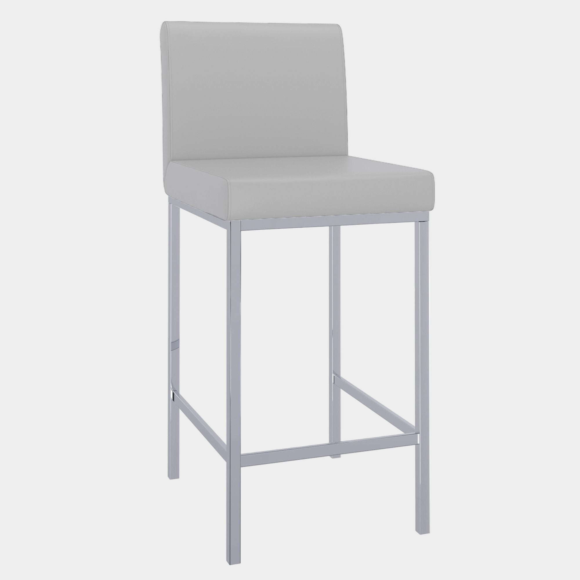 Porto 26" Counter Stool, set of 2, in Grey and Chrome