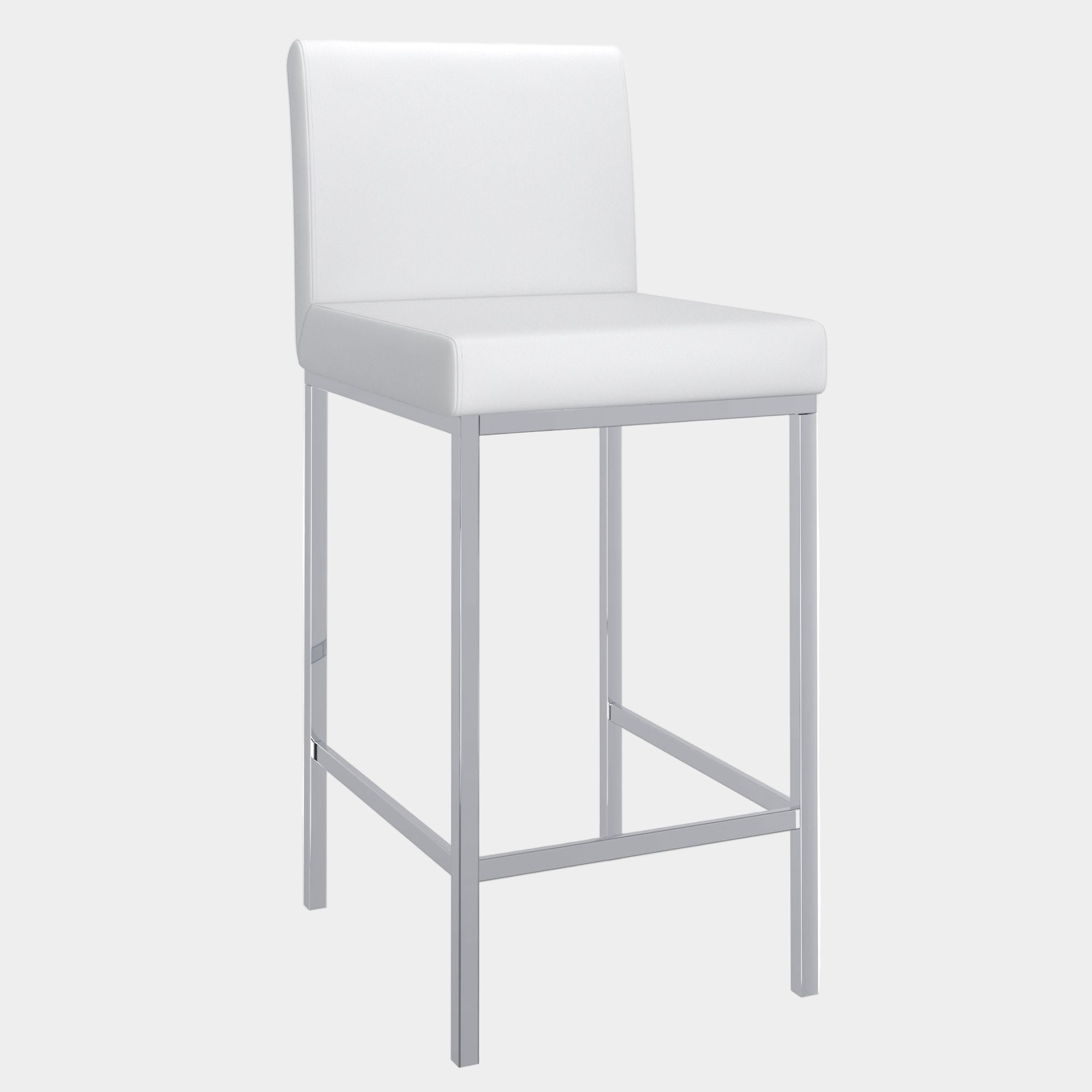Porto 26" Counter Stool, set of 2, in White and Chrome