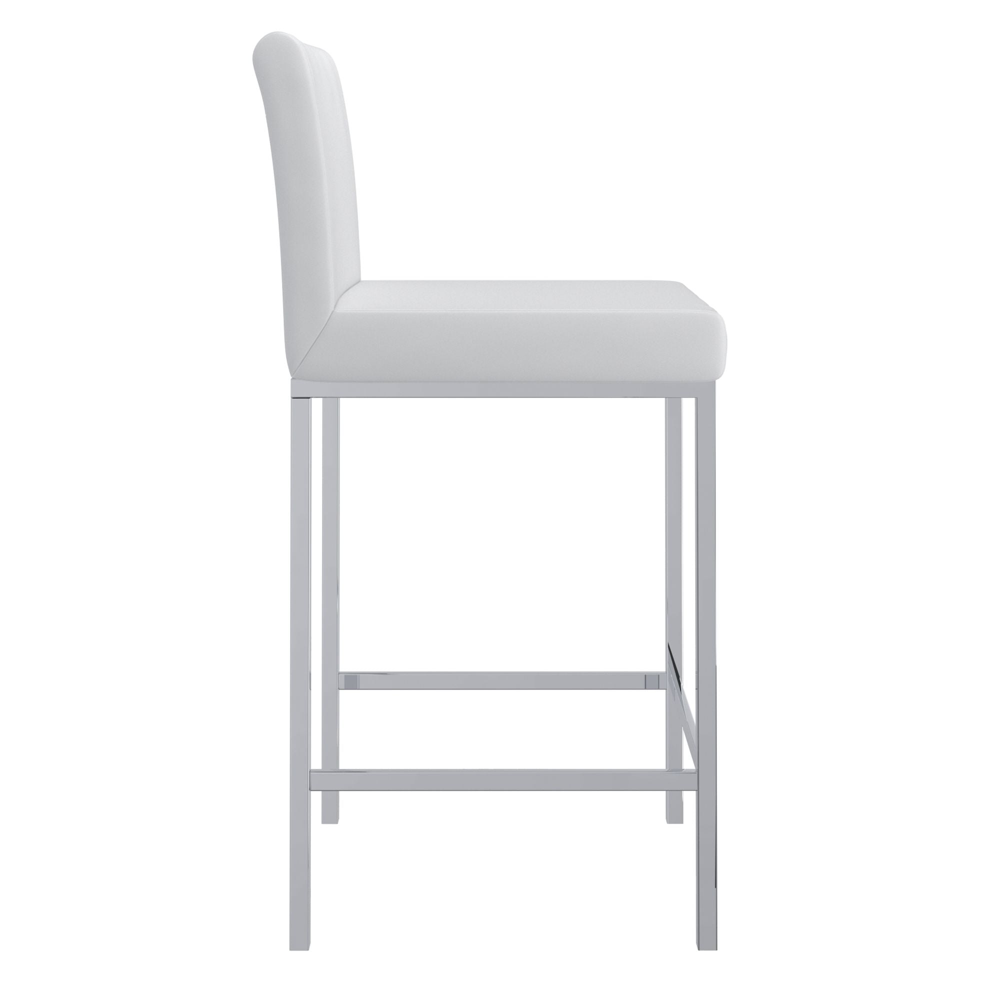 Porto 26" Counter Stool, set of 2, in White and Chrome