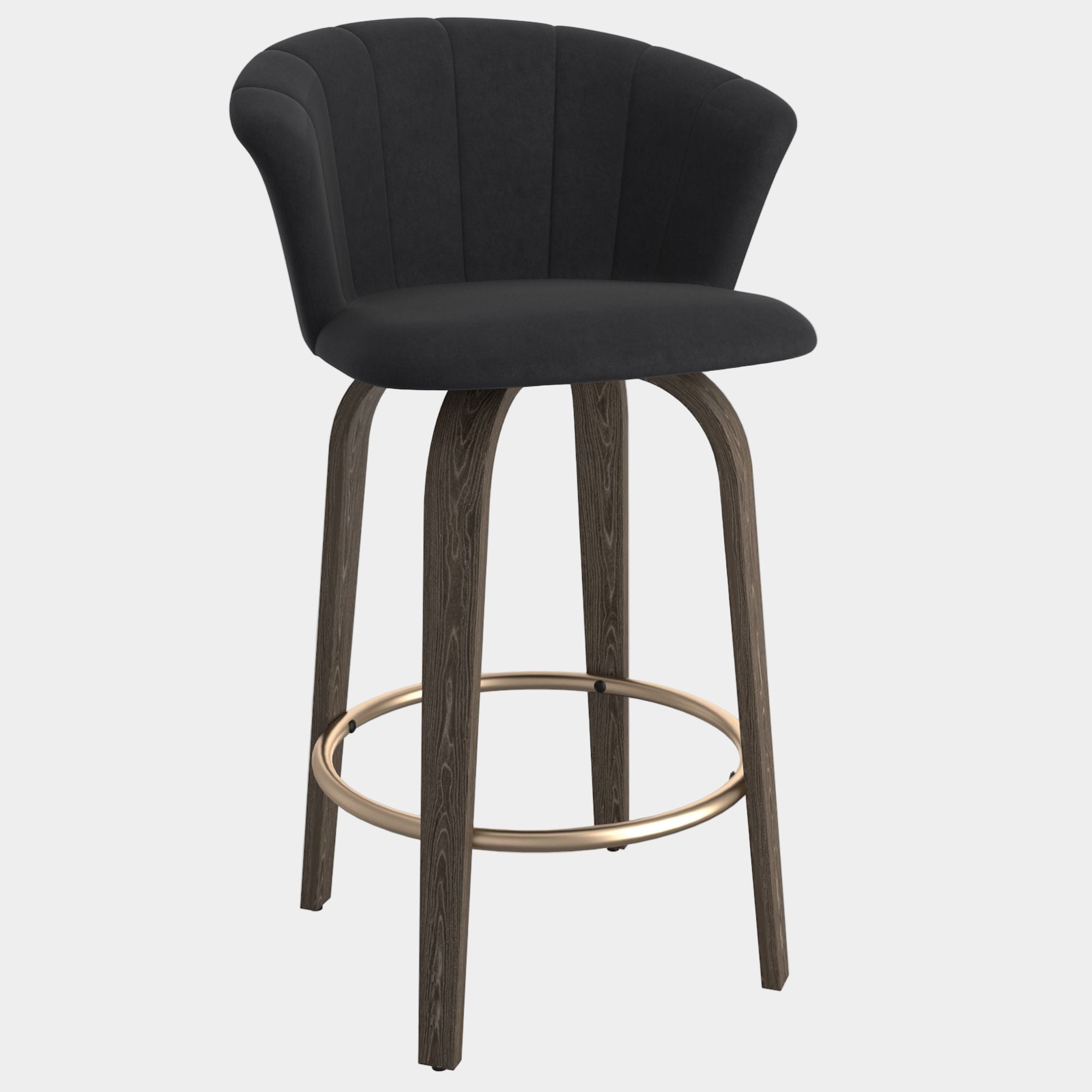 Tula 26" Counter Stool in Black and Washed Oak