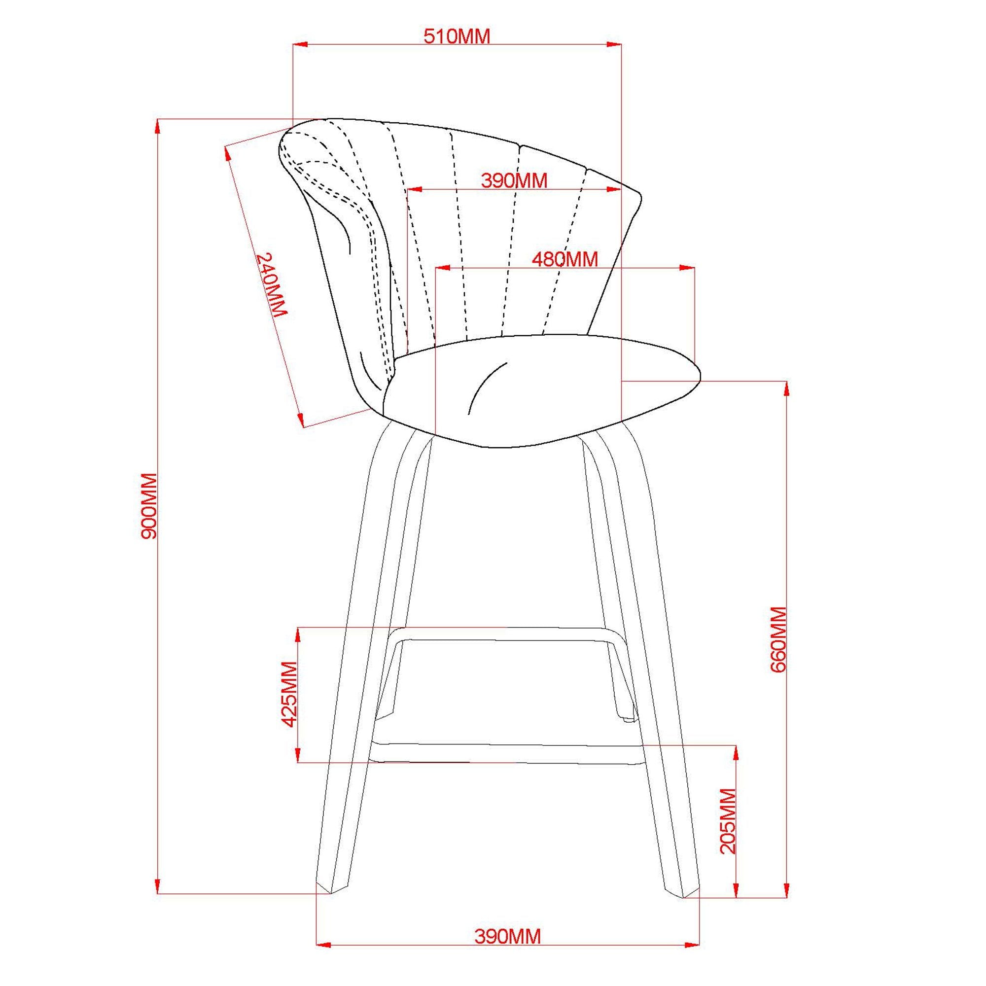 Tula 26" Counter Stool in Black and Washed Oak