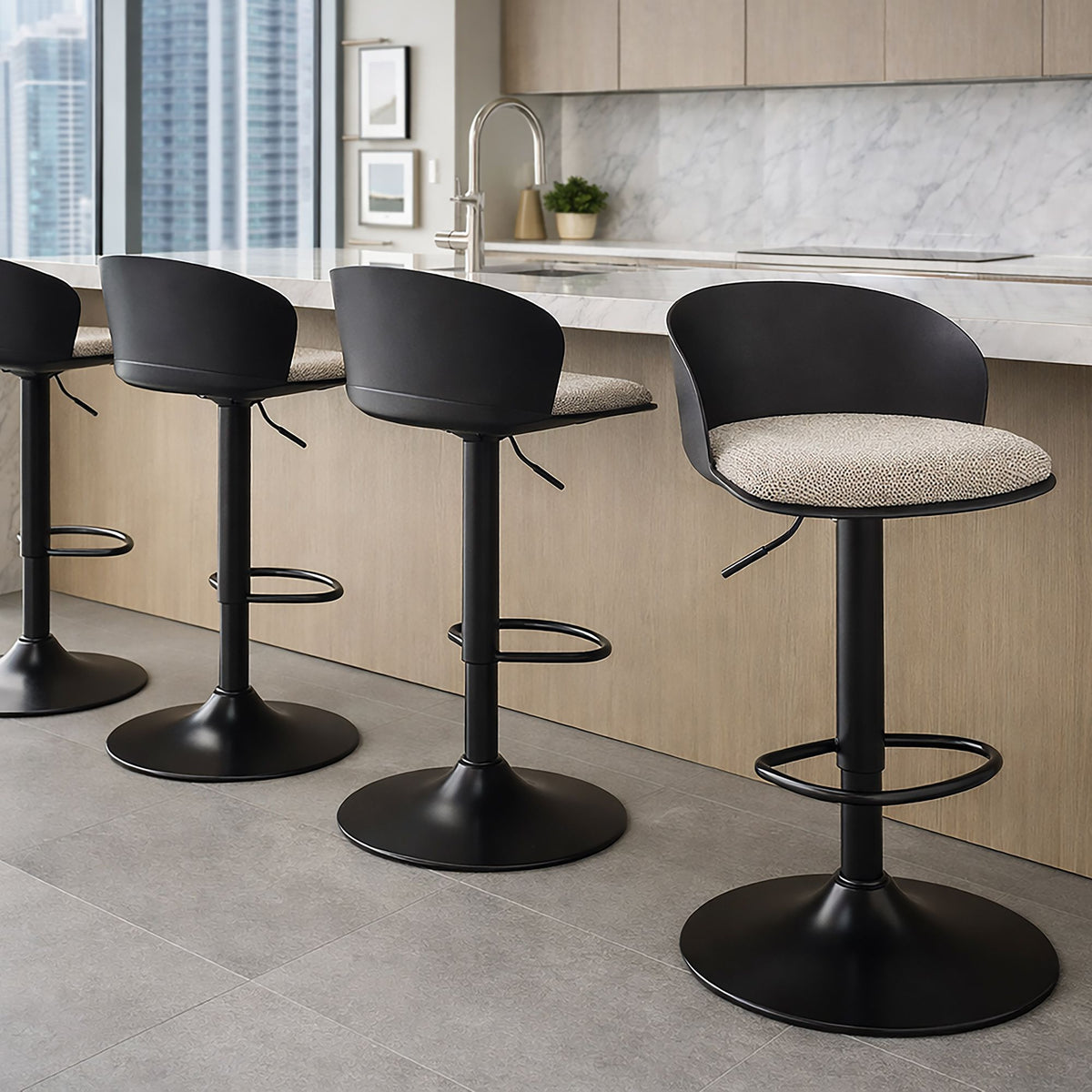 Mabel Adjustable Air-Lift Stool, Set of 2