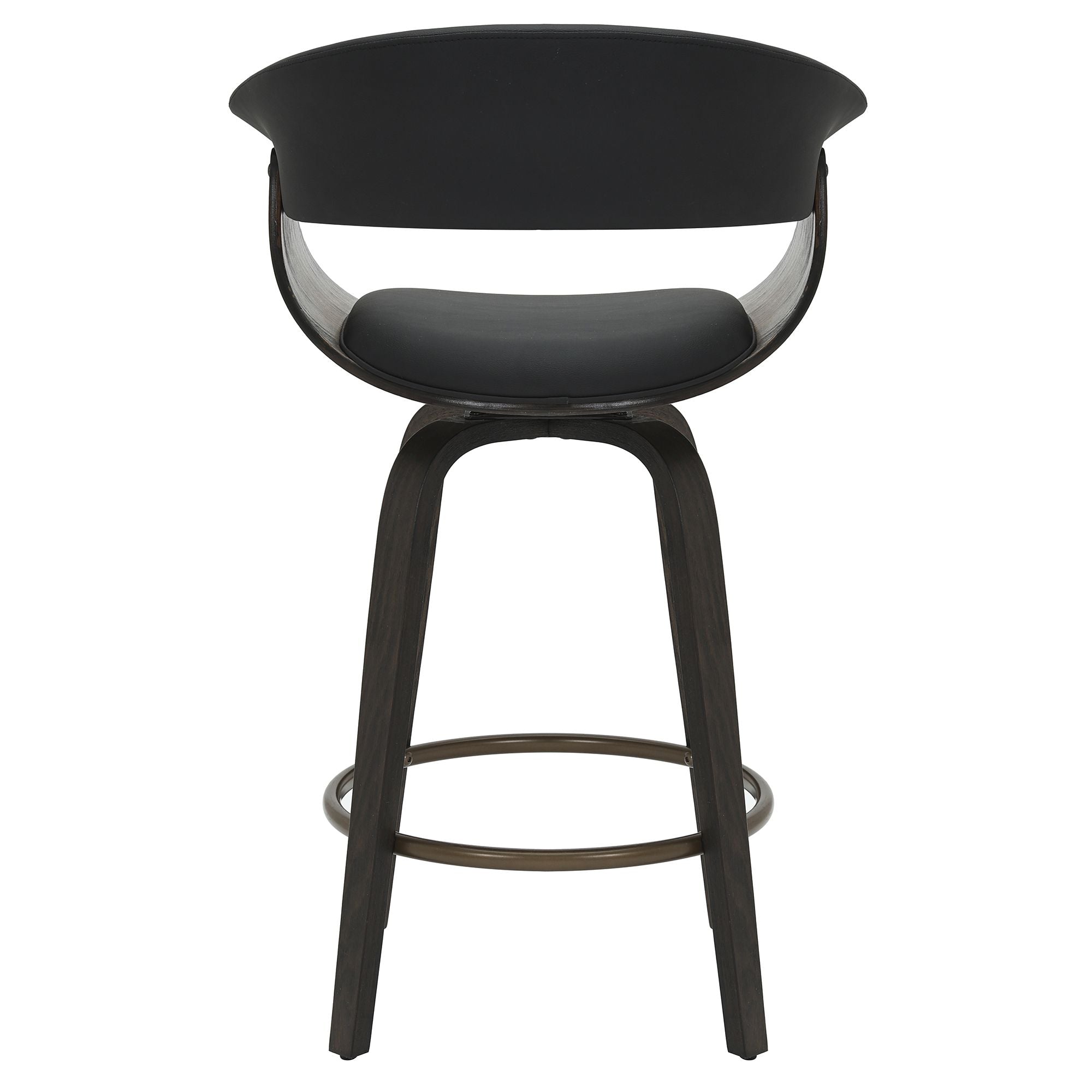 Holt 26" Counter Stool with Swivel, set of 2 in Black and Walnut